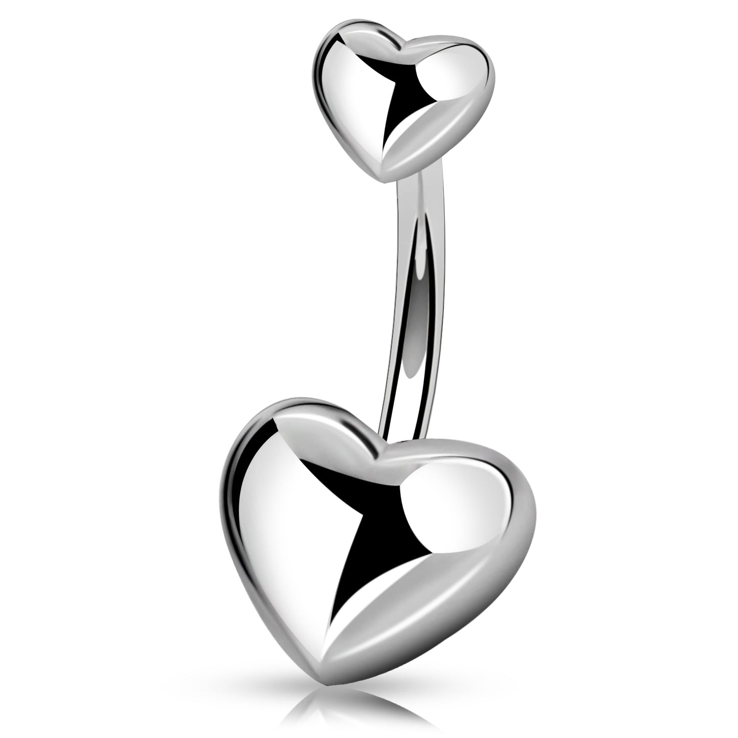 Melighting Titanium Belly Button Ring 14G Heart Belly Ring Internally Threaded G23 Titanium Navel Piercing Hoop Navel Barbell Body Piercing Jewelry 12 mm