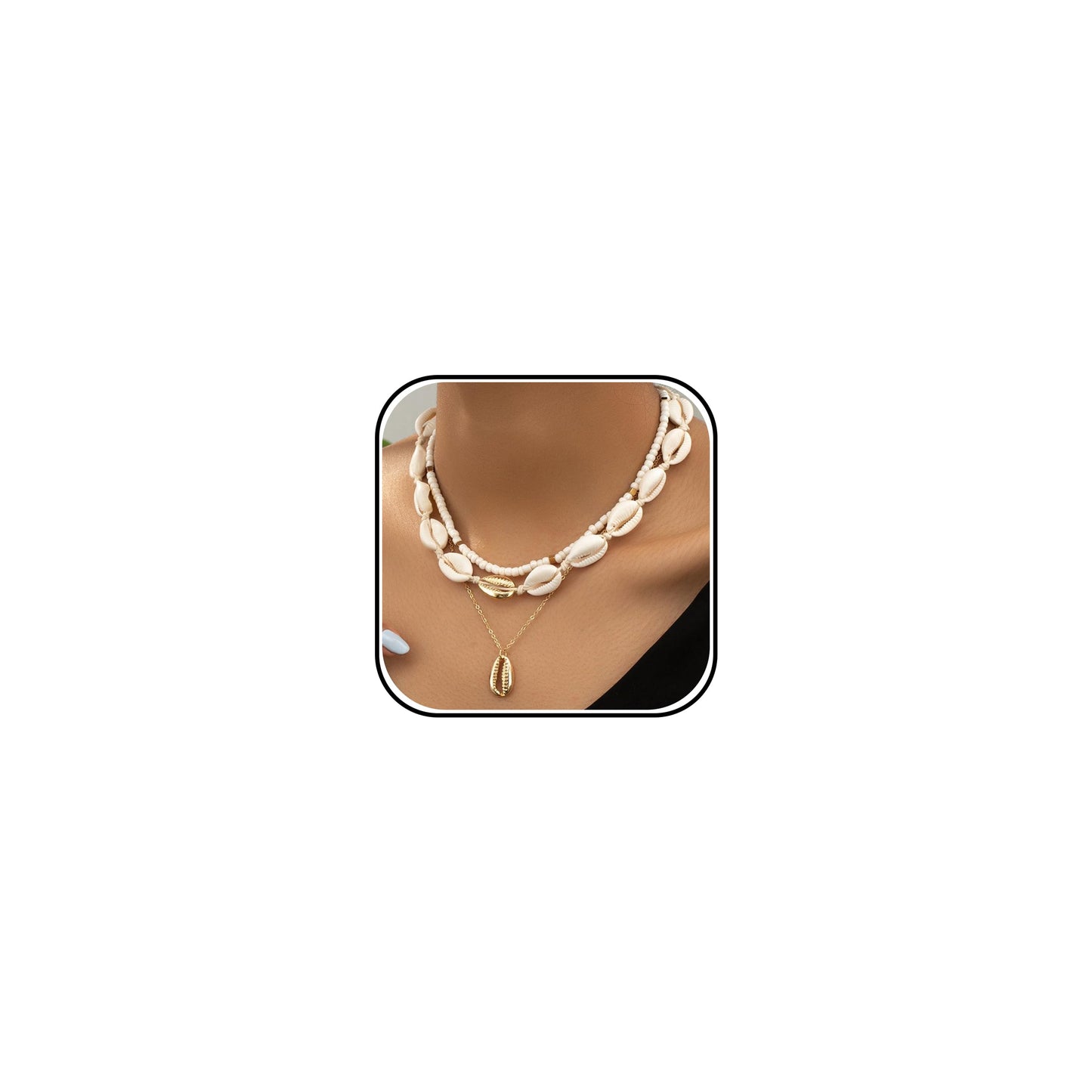 Your Always Charm Bohemian Shell Starfish Necklace for Women, Gold Layered Beach Jewelry, Coastal Vacation Outfits Accessories Cute Summer Dresses Trendy 2026
