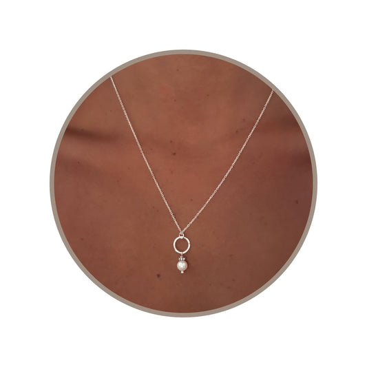 Annika Bella Unique Pearl Necklace, Elegant Charm Necklace, 925 Sterling Silver Chain, Dainty Jewelry for Women, Gift for Her/Girlfriend, Valentine's Day Gifts