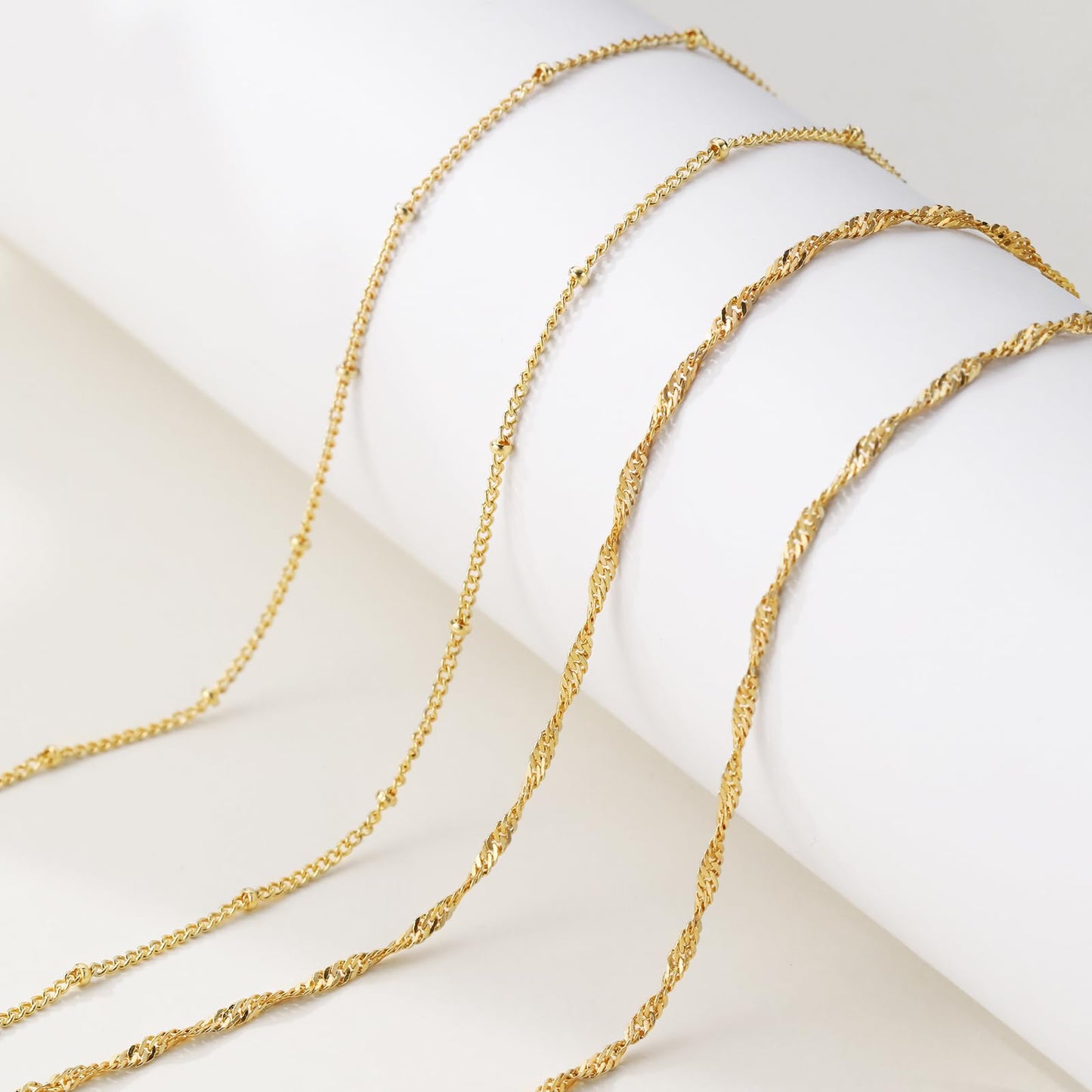 CAROVO Belly Waist Chain for Women 14K Gold Plated Layered Body Chains Boho Satellite Bead Belly Chain Sexy Bikini Body Jewelry for Women Adjustable