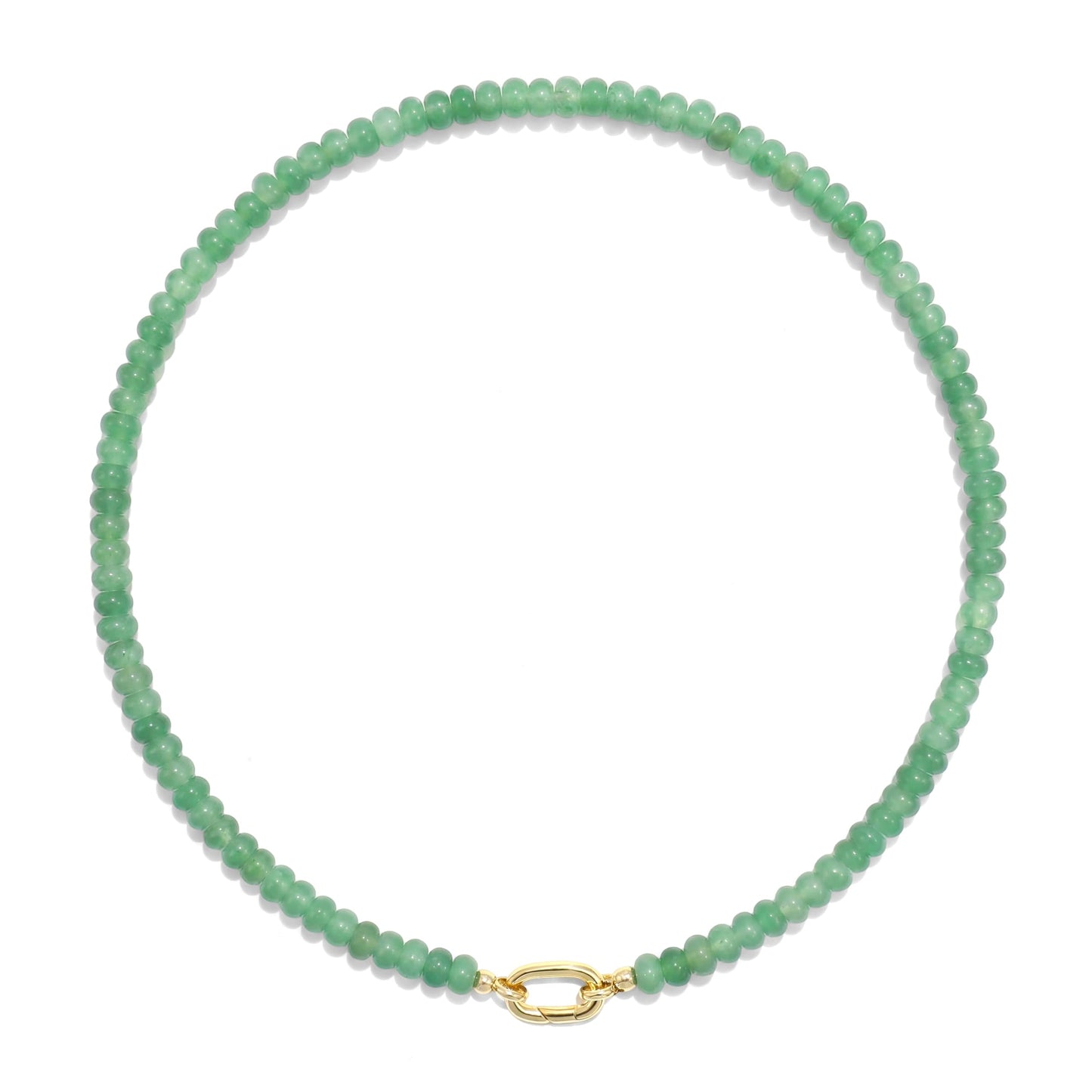 CONRAN KREMIX Green Stone Beaded Necklace for Women,Natural Gemstone Bead Choker Necklaces Boho Summer Beach Layering Necklace Jewelry Gift for Women