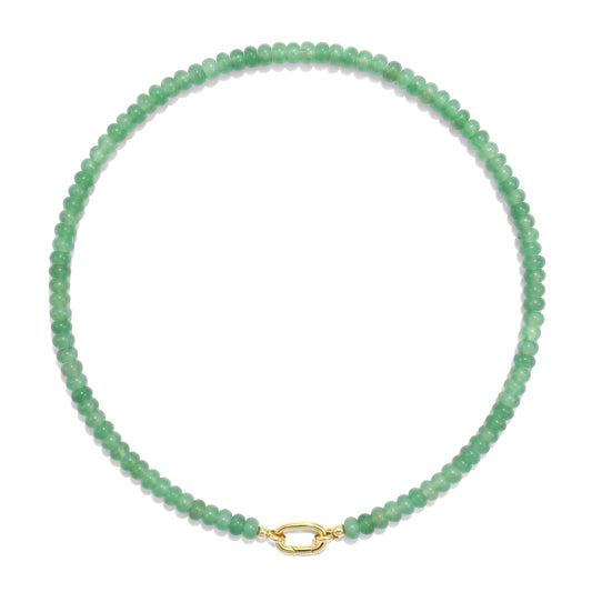 CONRAN KREMIX Green Stone Beaded Necklace for Women,Natural Gemstone Bead Choker Necklaces Boho Summer Beach Layering Necklace Jewelry Gift for Women