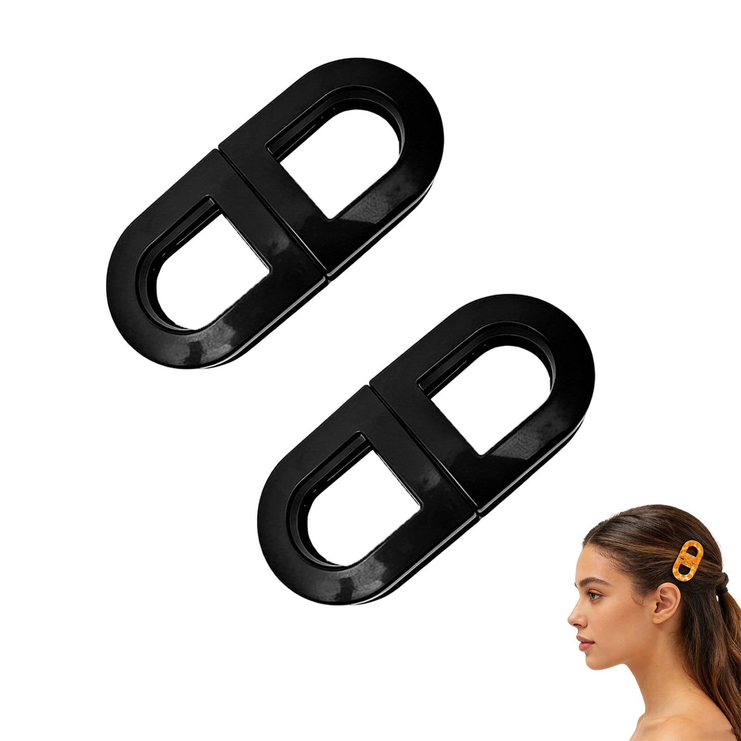 Magnetic Hair Clips, Strong Hold Magnetic Styling Clips, No-Slip Flat Magnetics Styling Clips, No-Crease Sectioning Hair Accessories for Thin & Thick Hair (2PCS-B)