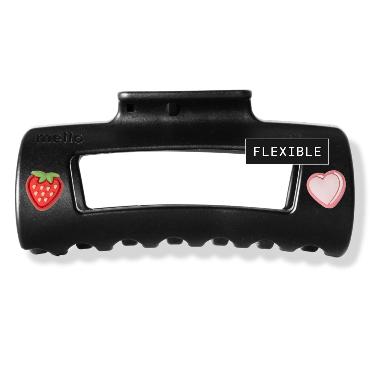 The Original Mello Charm Cloud Clip Hair Claw Clip Squishy Claw Clip Made in Korea Patent Pending 30021976 (Medium Black Clip, 4 Charms)