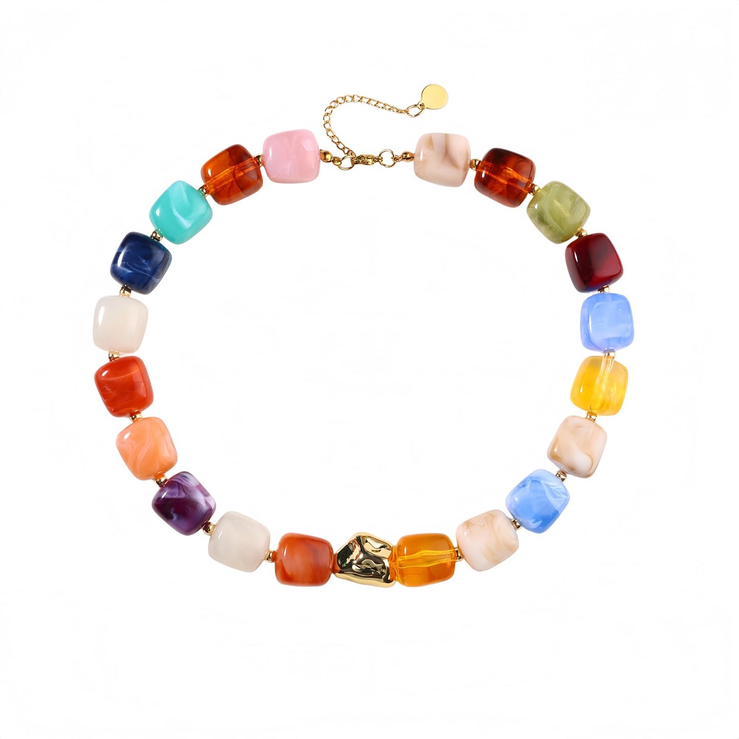 joymiao Boho Necklaces for Women Colorful Chunky Beaded Necklace Resin Beaded Choker Necklace Summer Necklaces Beach Jewelry Gifts
