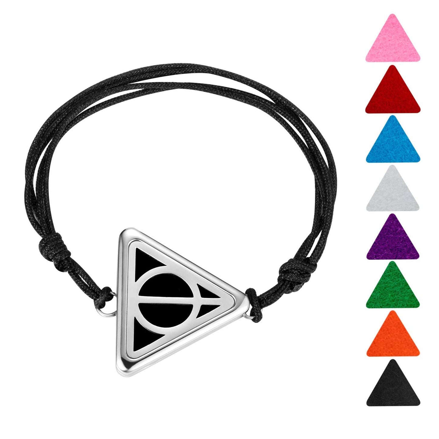 Wild Essentials Potter Hallows Essential Oil Diffuser Bracelet, Stainless Steel Aromatherapy Locket, Adjustable Nylon Band, 12 Color Pads, Customizable Color Changing Perfume Jewelry for Aromatherapy