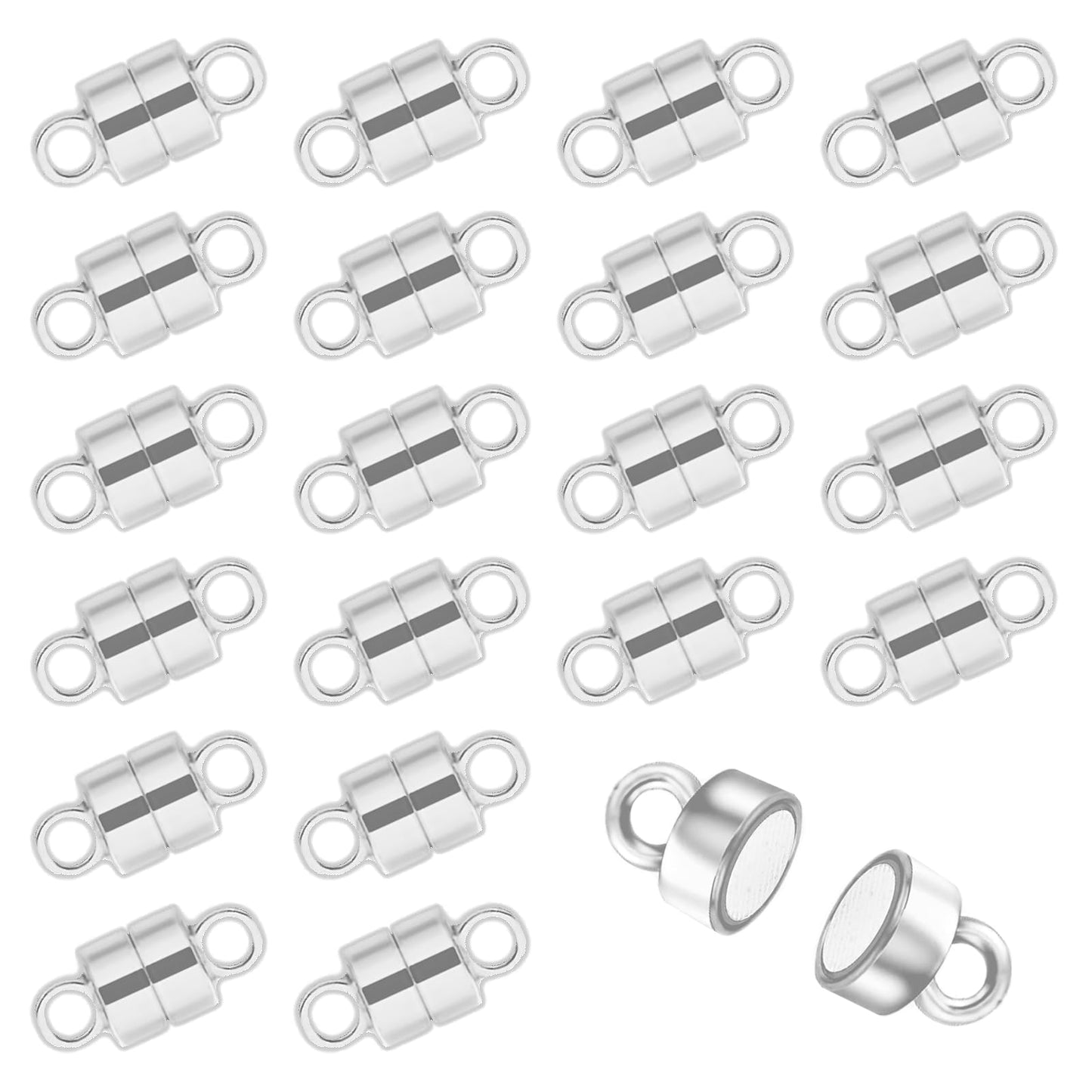 20 Pairs Silver Magnetic Clasps for Necklaces & Bracelets Strong Locking Extenders for DIY Jewelry Making Supplies Secure and Easy to Use Magnet Converters