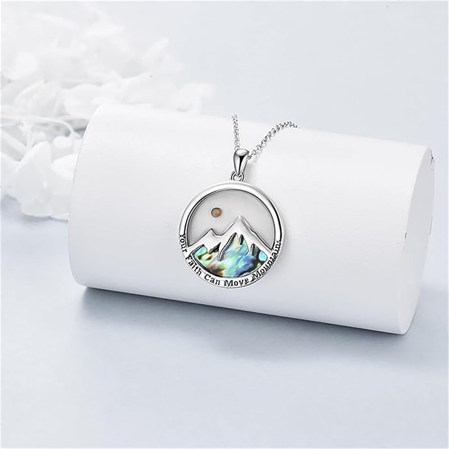 VLIEGEN Mustard Seed Necklace - Stainless Steel Faith Mountain Jewelry for Women & Men styleE