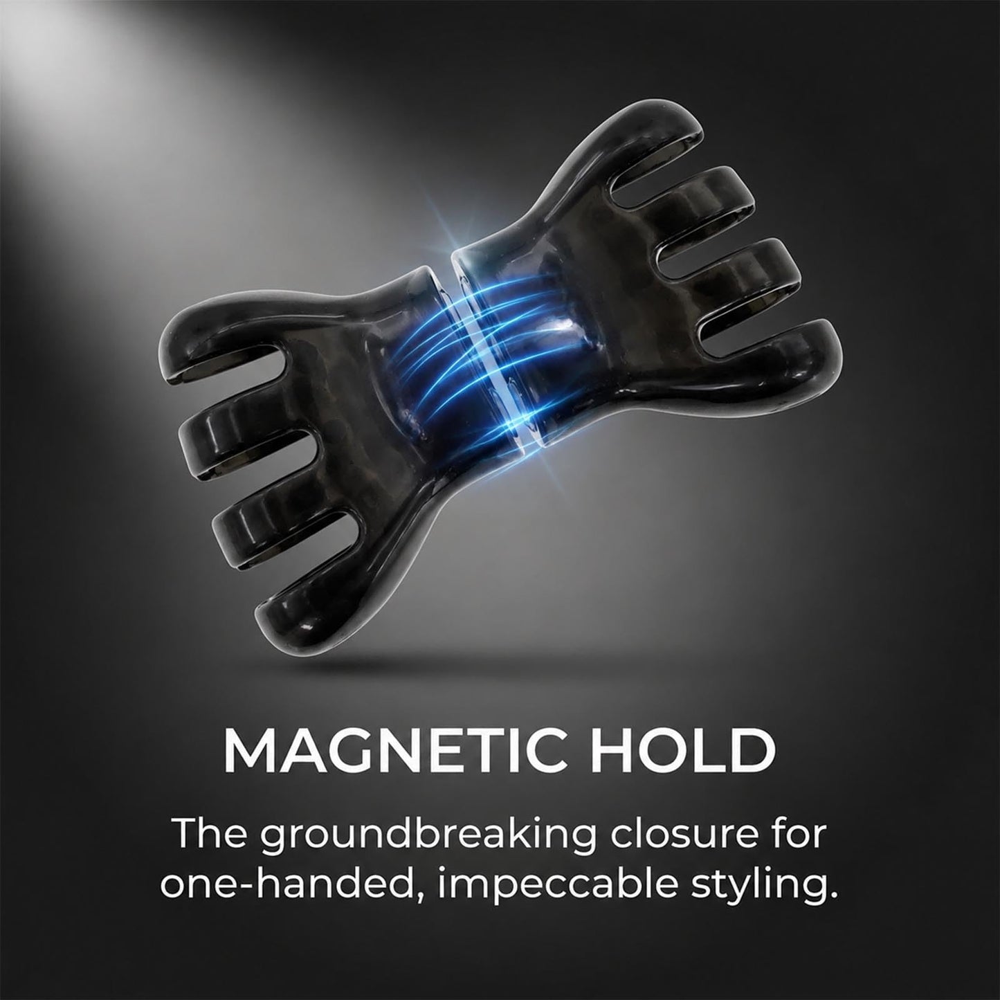 ASTRULUME 2Pcs Magnetic Hair Clips, Strong Hold No-Slip Styling Clips for Layered Styles, Half-Updos and Braids, Seamless 2-in-1 Clavicle Design, Multiple Colors(Black)