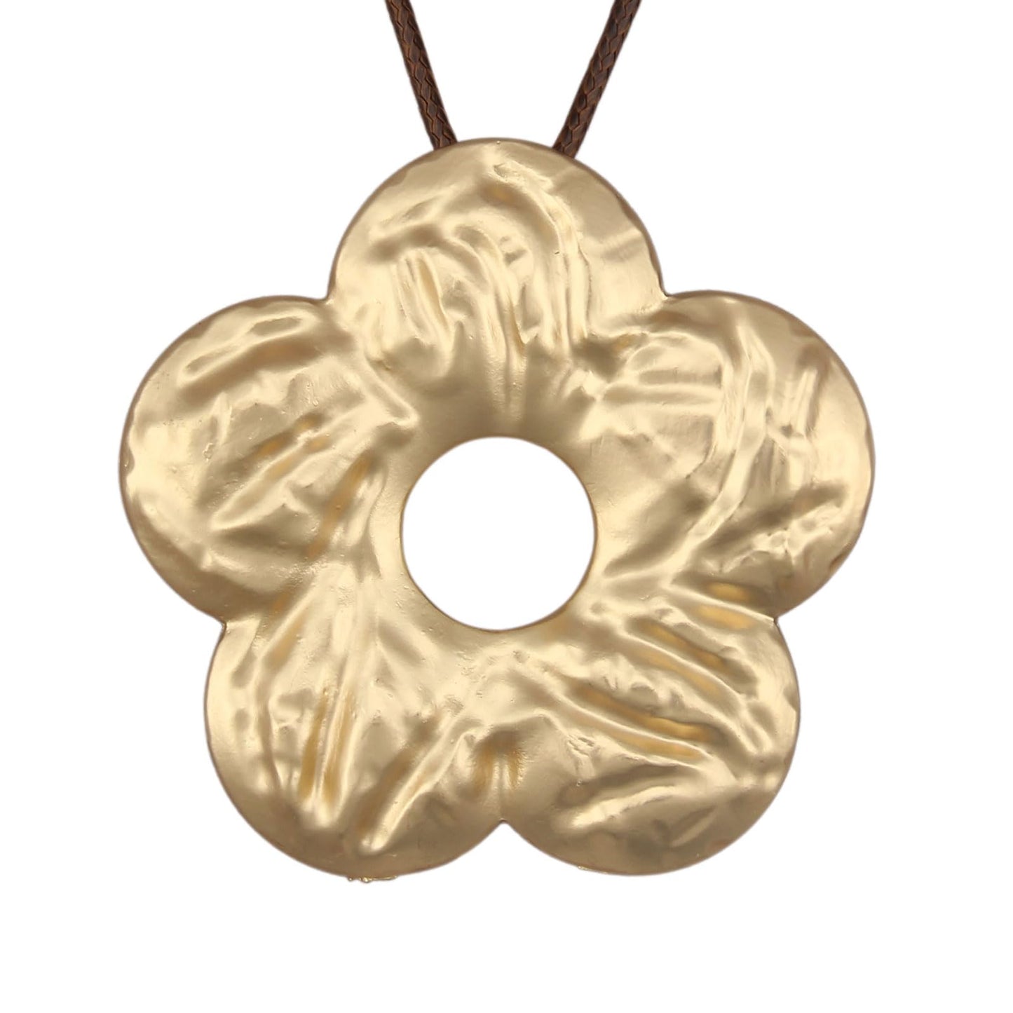 joymiao Vintage Necklace for Women Long Chunky Boho Pendant Necklace with Gold Flower Charm Hippie Statement Jewelry