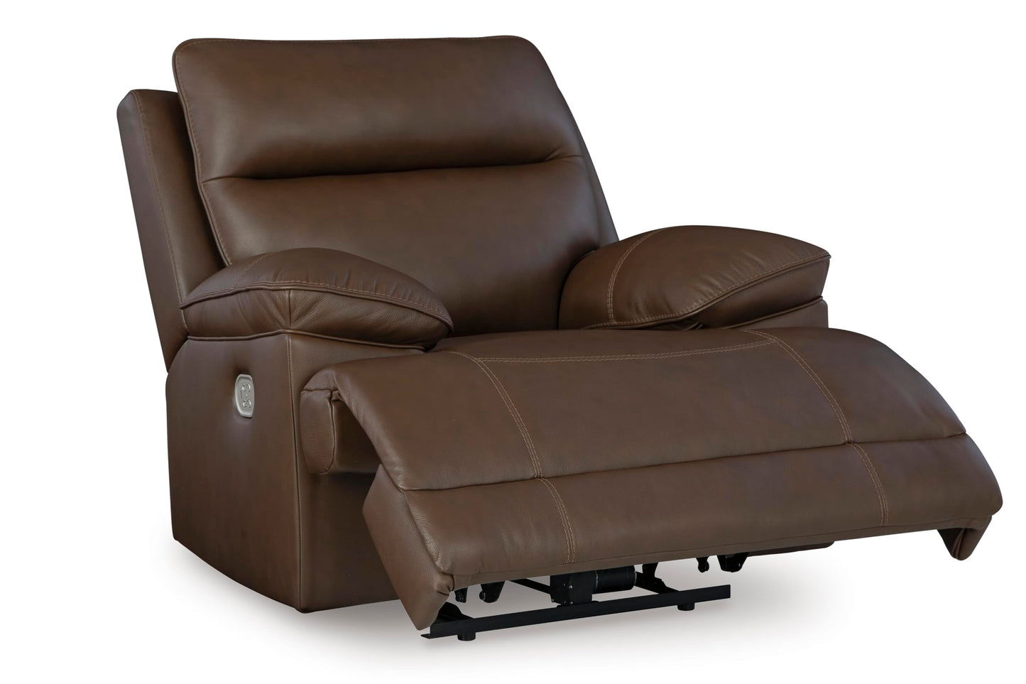 Signature Design by Ashley VonRyan Modern Zero Gravity Leather Match Power Recliner with Adjustable Headrest and USB Ports, Dark Brown