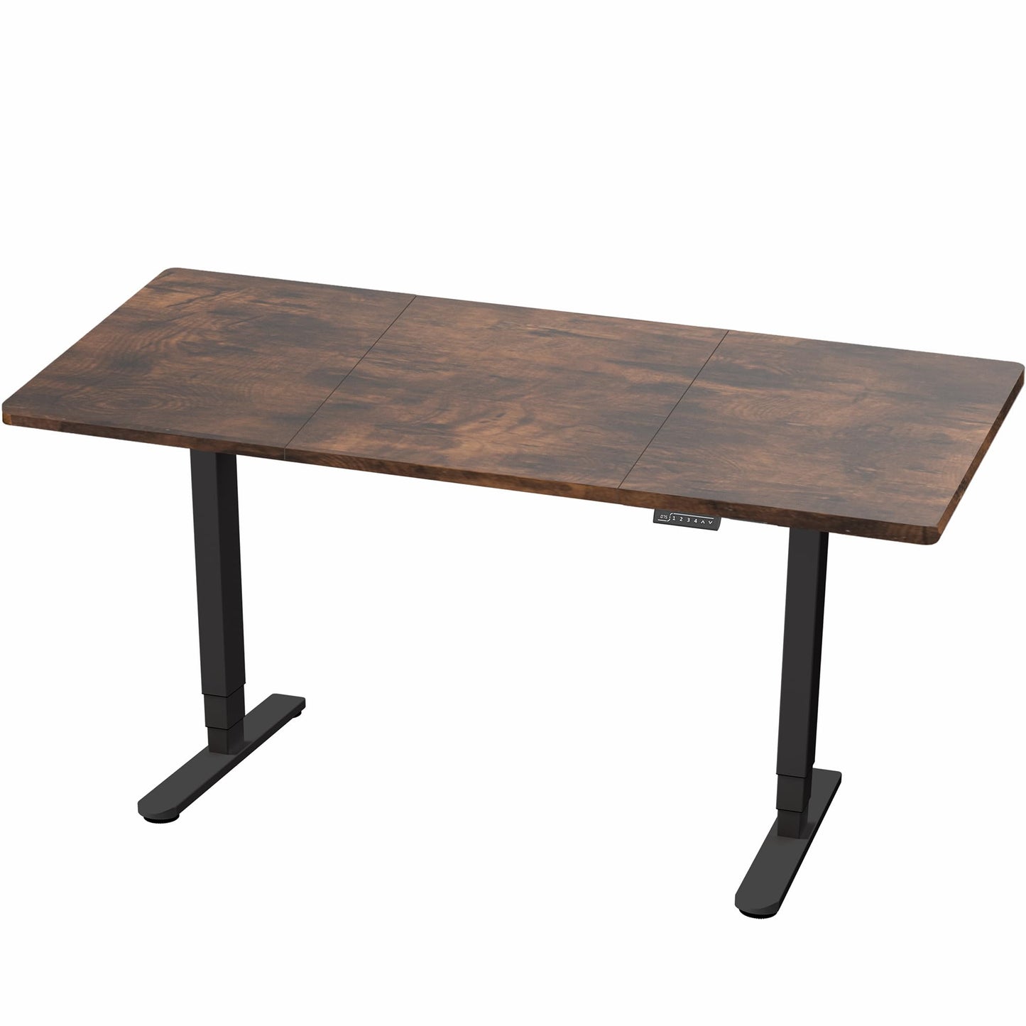 VIVO Electric 83 x 30 in Dual Motor Sit Stand Desk, Memory Height Adjustment, 2B Series, Rustic Vintage Brown Top Black Frame, DESK-KIT-2B8N