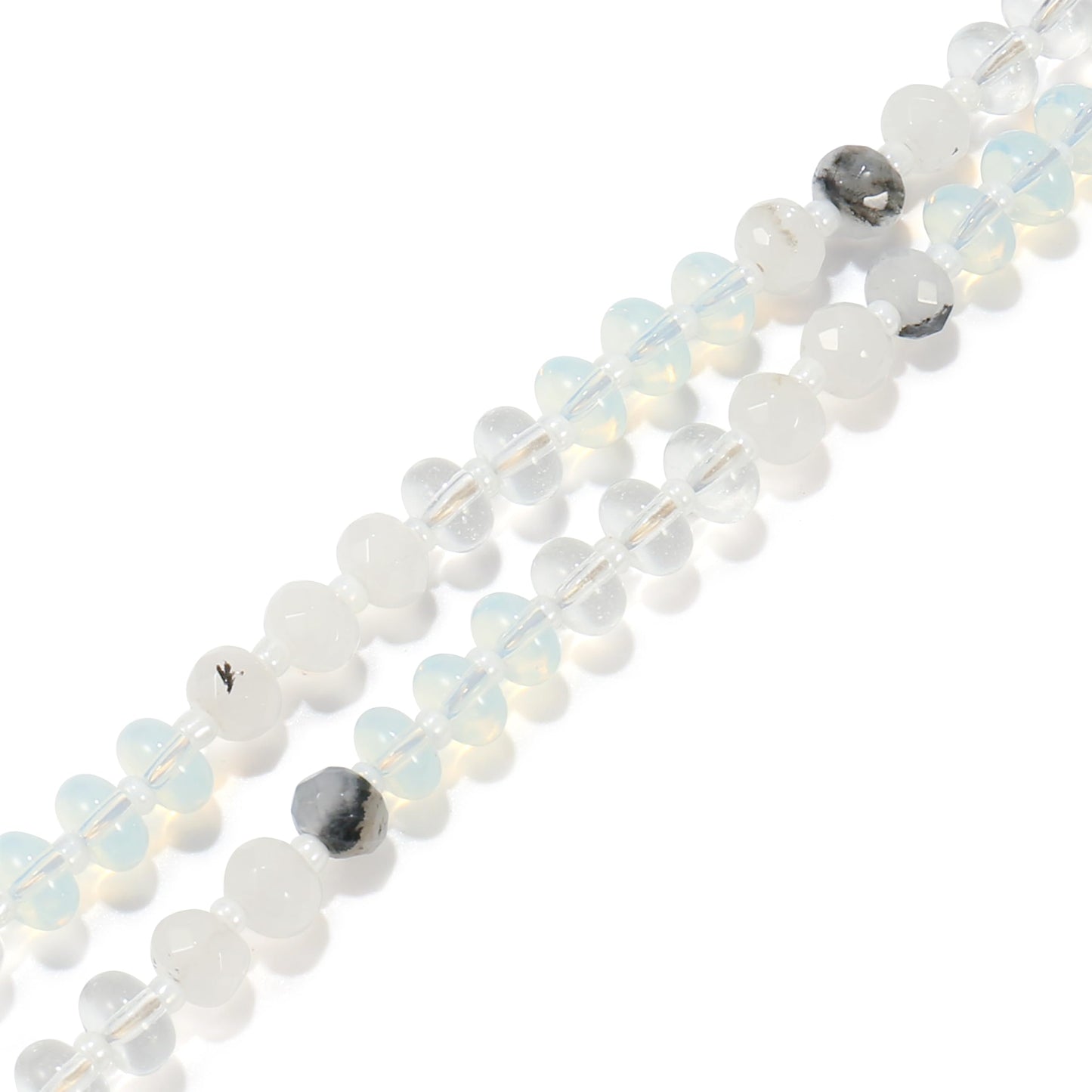 Gemstone Beaded Necklace for Women White Natural Stone Freshwater Pearl Surfer Beach Rainbow Necklace Jewelry Gift