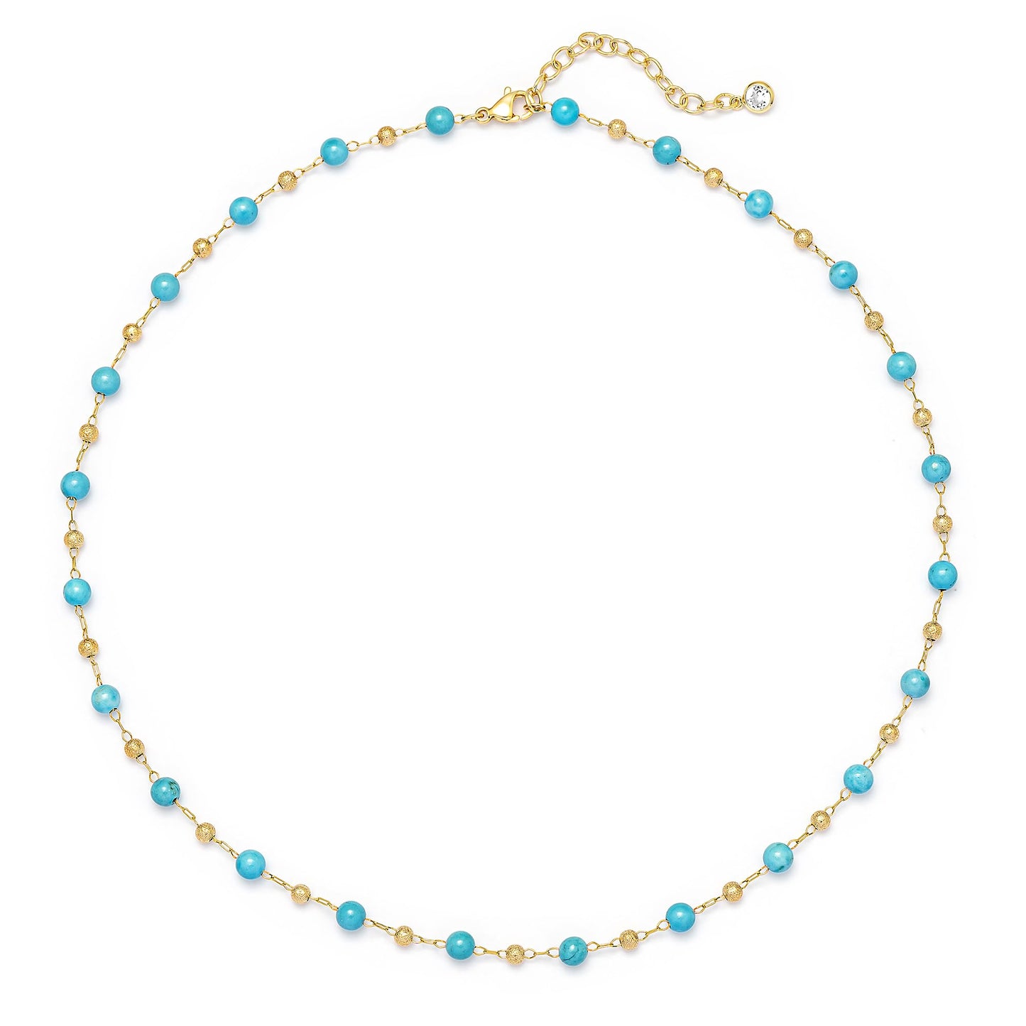 LOLAR RAY Turquoise Jewelry for Women - 14K Gold Plated Turquoise Necklace for Women Colorful Beaded Necklaces Summer Beach Boho Choker Bead Gift