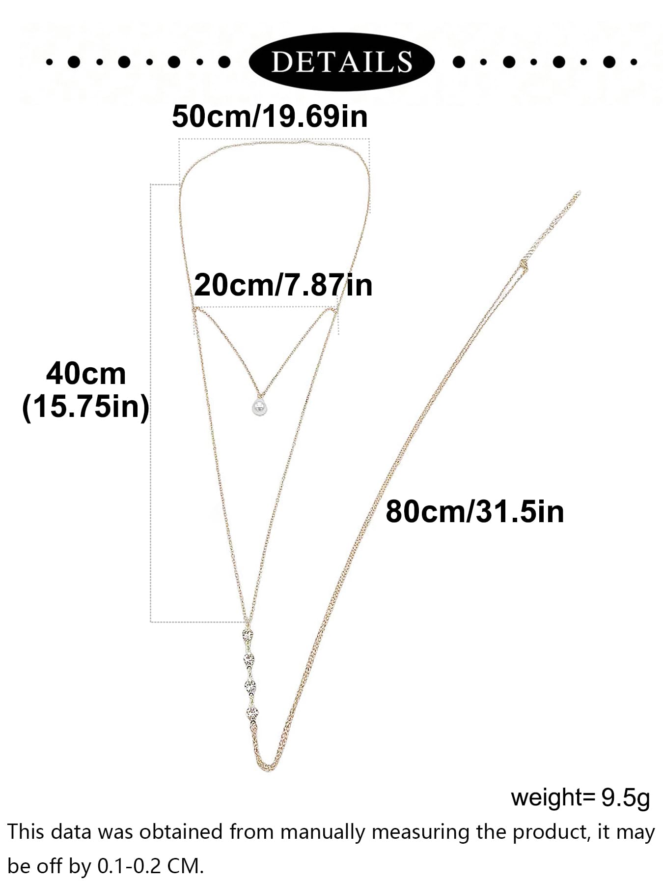 MODRSA Gold Back Necklace for Backless Dress Back Jewelry Backdrop Necklace Back Chain Pearl Rhinestone Body Chain Jewelry for Women Sexy