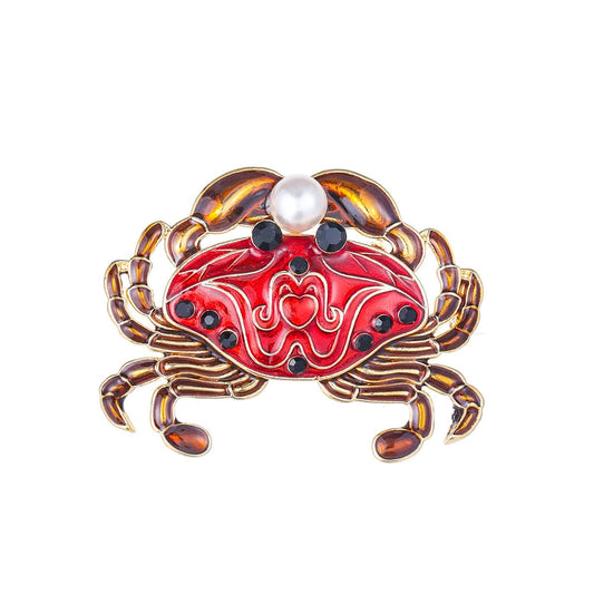 Crab Brooch for Women Enamel Crab Pin Ocean Themed Brooch Birthday Holiday Gift for Wife Girlfriend Mother