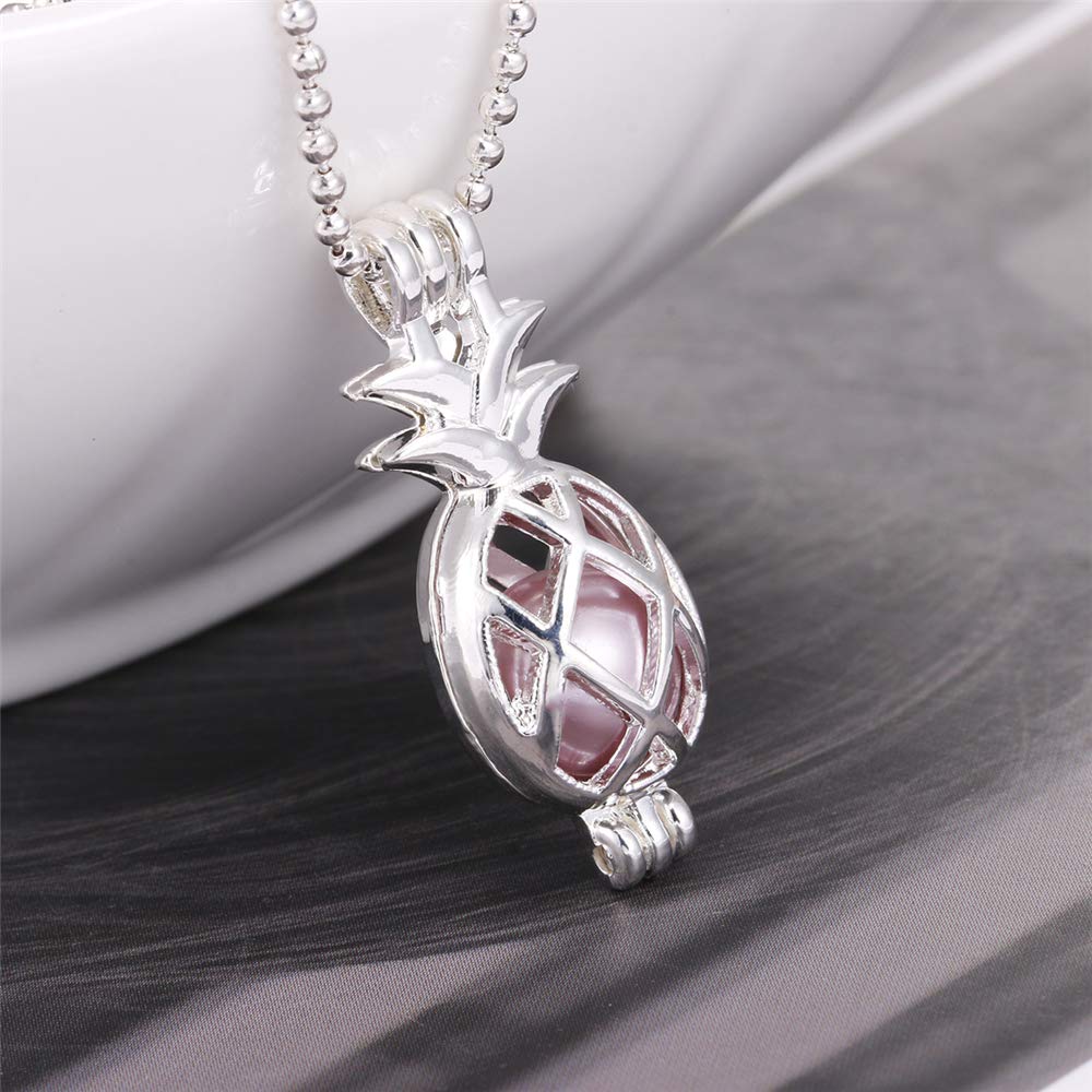 Vie jeune Mixed Pearl Cage Locket Pendants Set, Essential Oil Diffuser DIY Necklace Bracelet Jewelry Making Craft, Bulk Beads Aromatherapy Diffuser Charms Gifts for Women (Random 30pcs Silver)