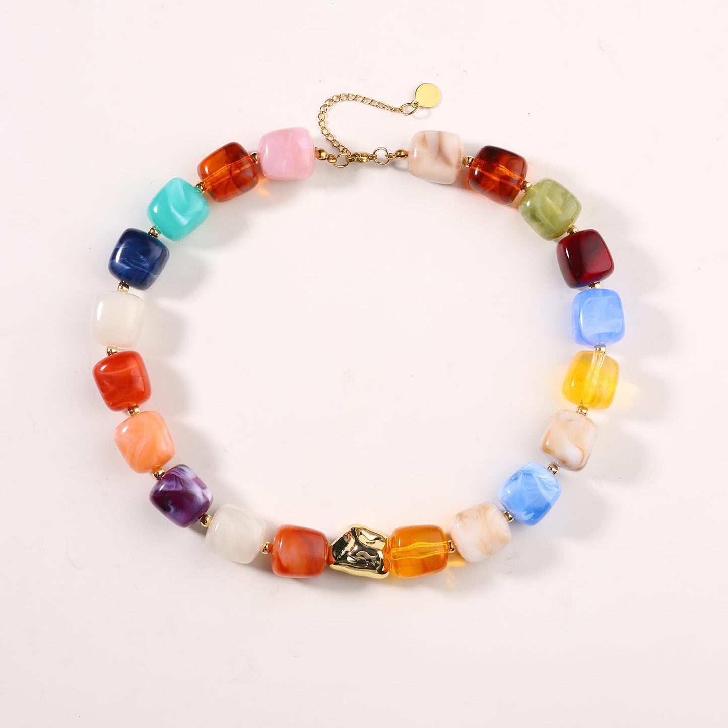 joymiao Boho Necklaces for Women Colorful Chunky Beaded Necklace Resin Beaded Choker Necklace Summer Necklaces Beach Jewelry Gifts