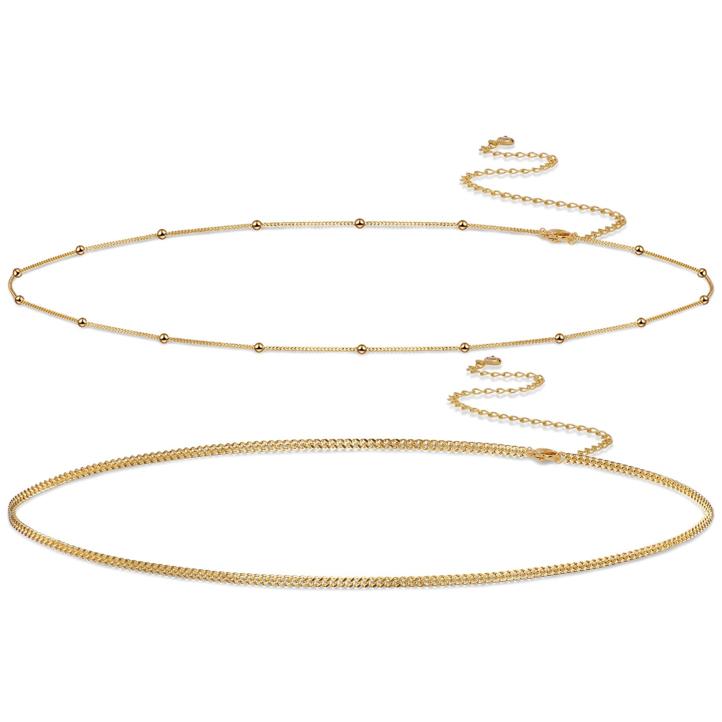 Kyerlyn Body Chain for Women 14K Gold Plated Waist Beads Chain Gold Belly Belt Layered Body Chains Waterproof Adjustable Sexy Bikini Beach Body Jewelry Daily Belts Gifts for Women 26.5-33Inch