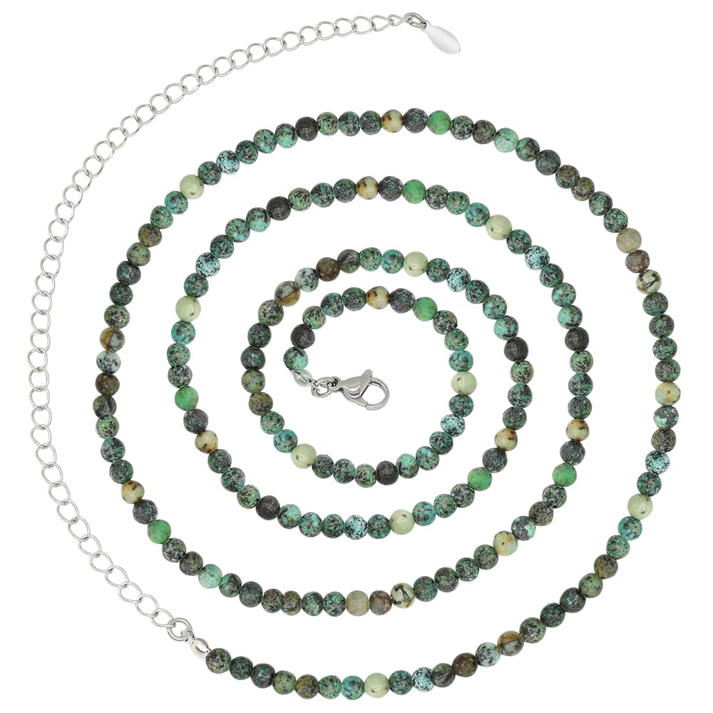 Waist Beads for Women, Gemstone Belly Chain Adjustable Beach Waist Jewelry Body Accessories for Women Girls (African Turquoise)