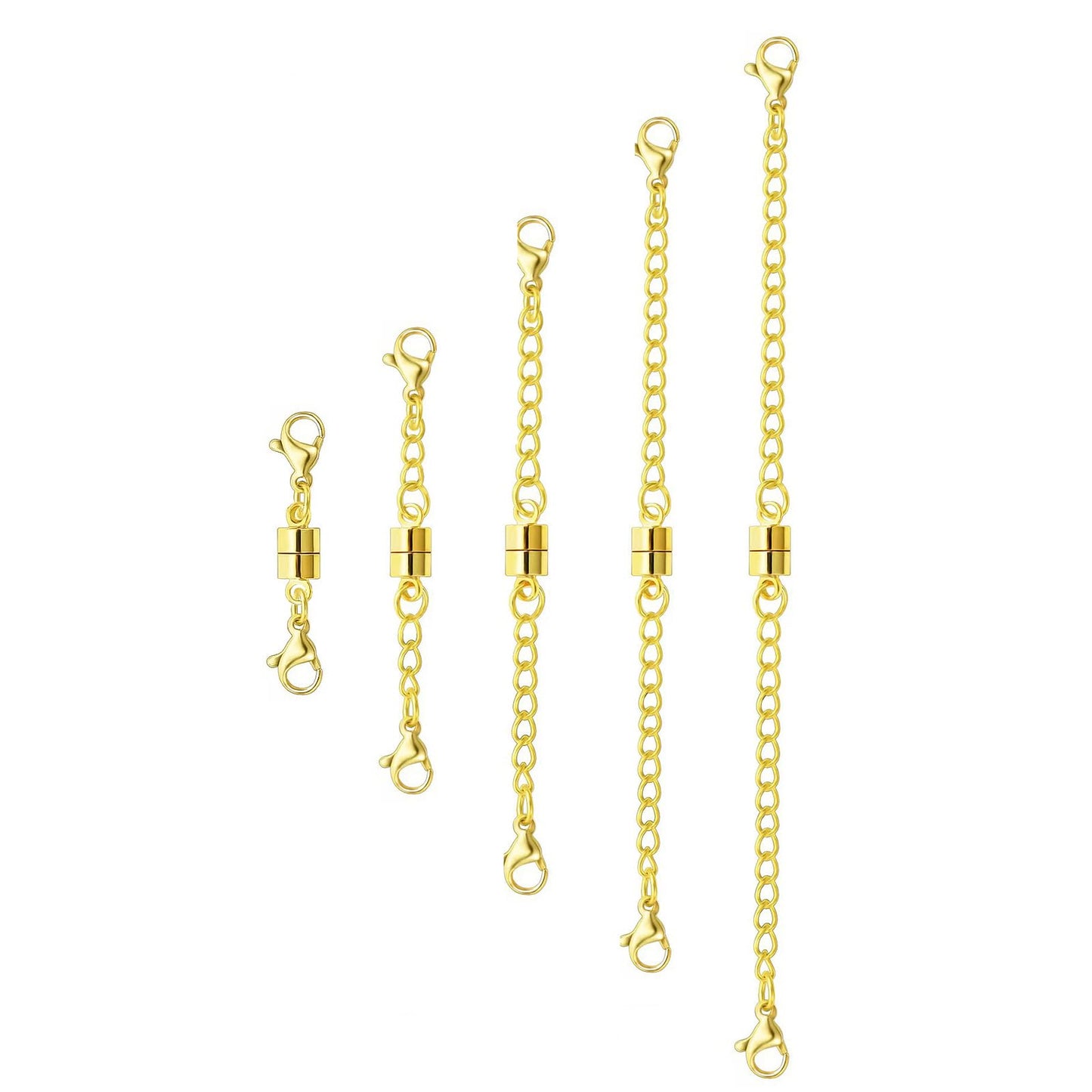 MKCYD Necklace Extender with Magnetic Clasps, Gold Magnetic Necklace Clasps and Closures with Necklace Extenders for Women