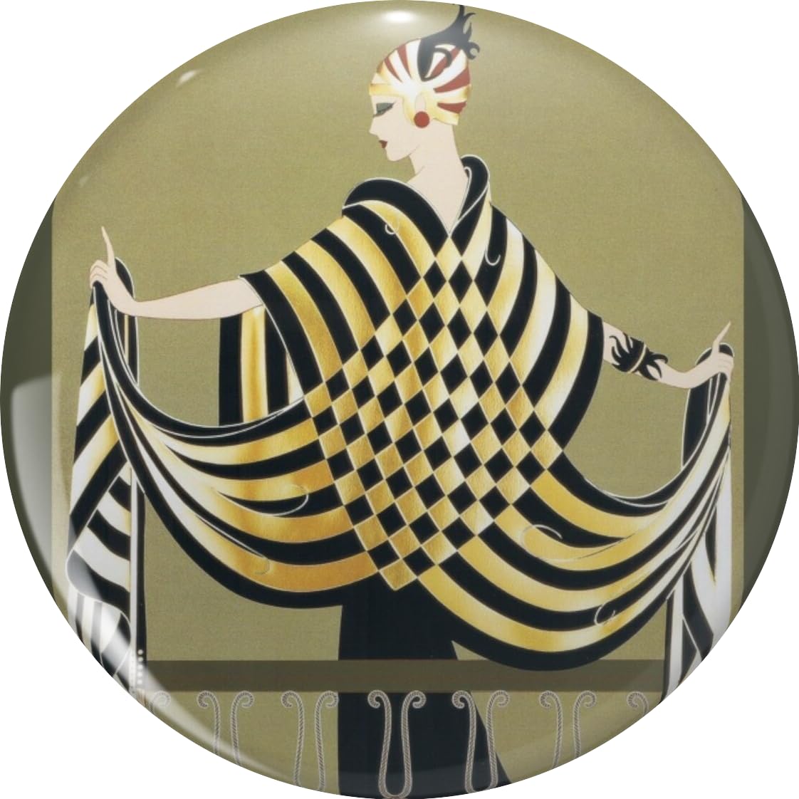 LADY OF THE CHESS Art Deco Beauty Fashion Pin Lapel Pin Cute Brooch Pins Badges 0.75"