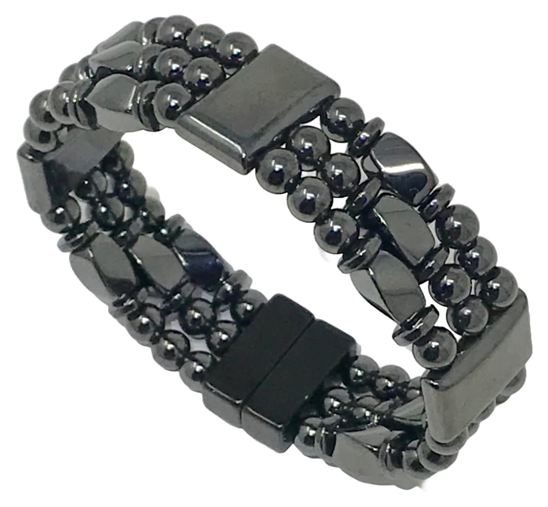 Tri-Power Magnetic Hematite Bracelet (6.5 Inches)