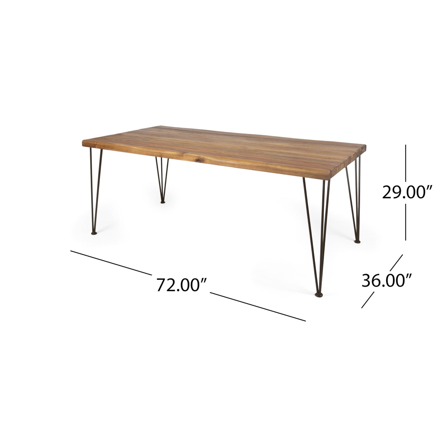 Christopher Knight Home Zion Acacia Wood Outdoor Dining Set for 6, 7 Piece Patio Dining Table and Chair Set, Wooden Outdoor Dining Armchair and Table Set, Teak+Beige
