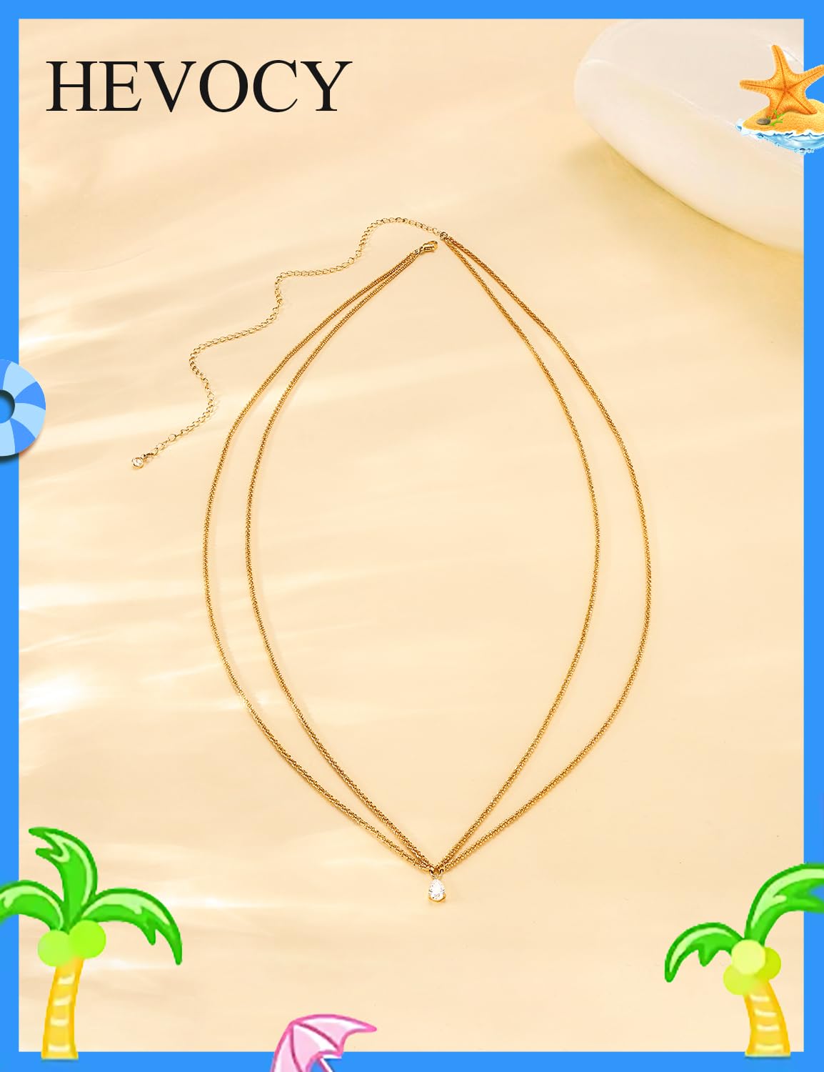 HEVOCY Gold Waist Chain for Women, Trendy Layered Belly Chain Jewelry, Adjustable Body Chain for Beach & Summer Outfit