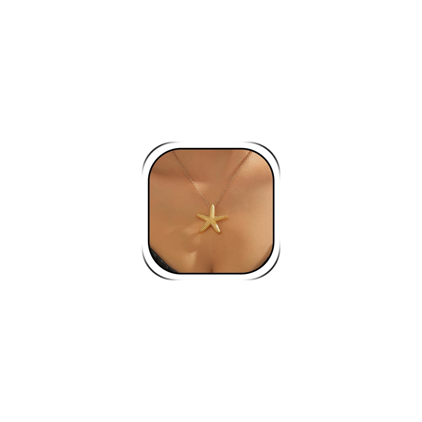 Frodete Starfish Necklace for Women Beach Necklaces Jewelry Layered Choker Drop Dangle Summer Vacation Outfits Theme Conch Seashell Accessories Ocean Pendant Dress Costume