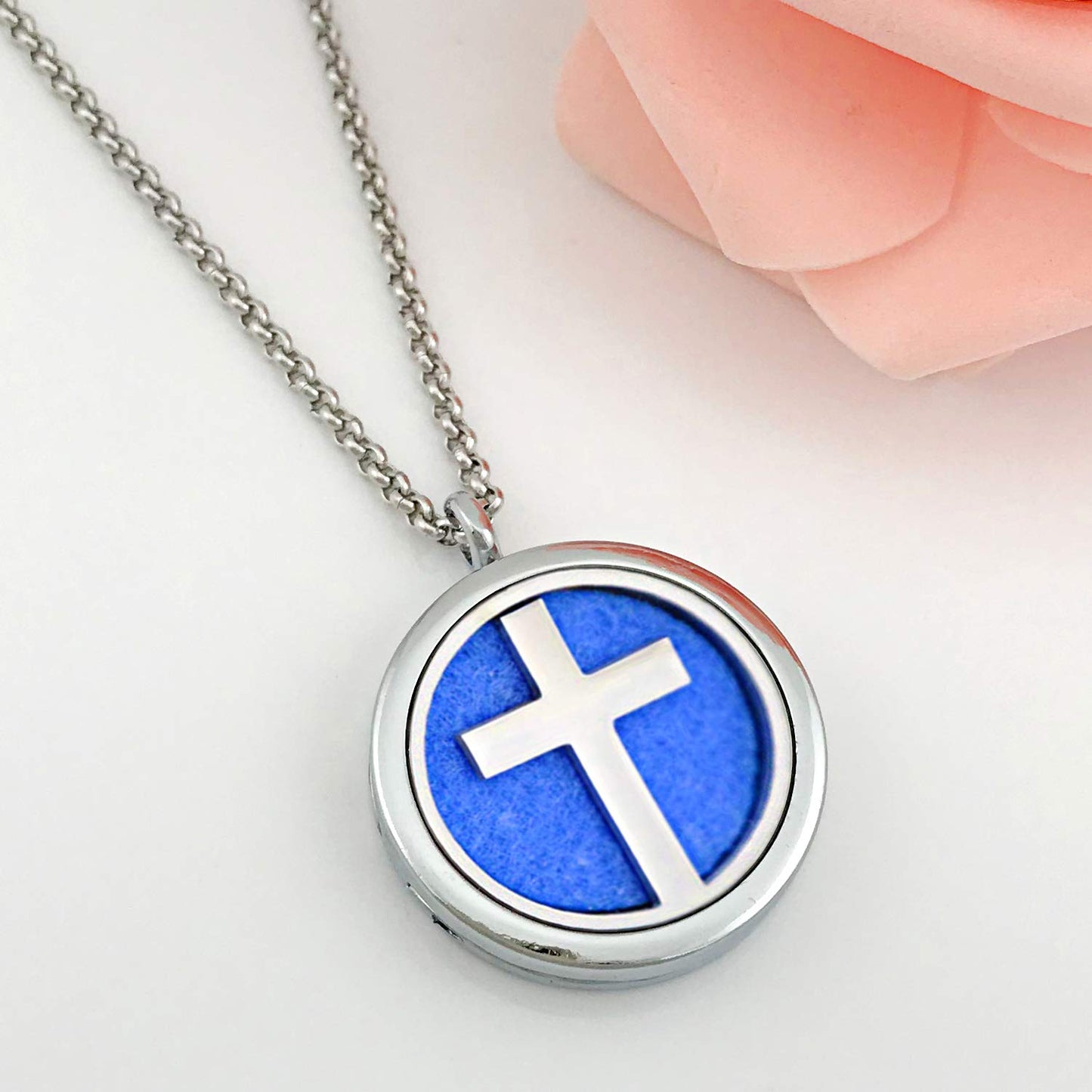 Essential Oil Necklace Diffuser Family Tree of Life Cross Necklace Pendant Aromatherapy Locket
