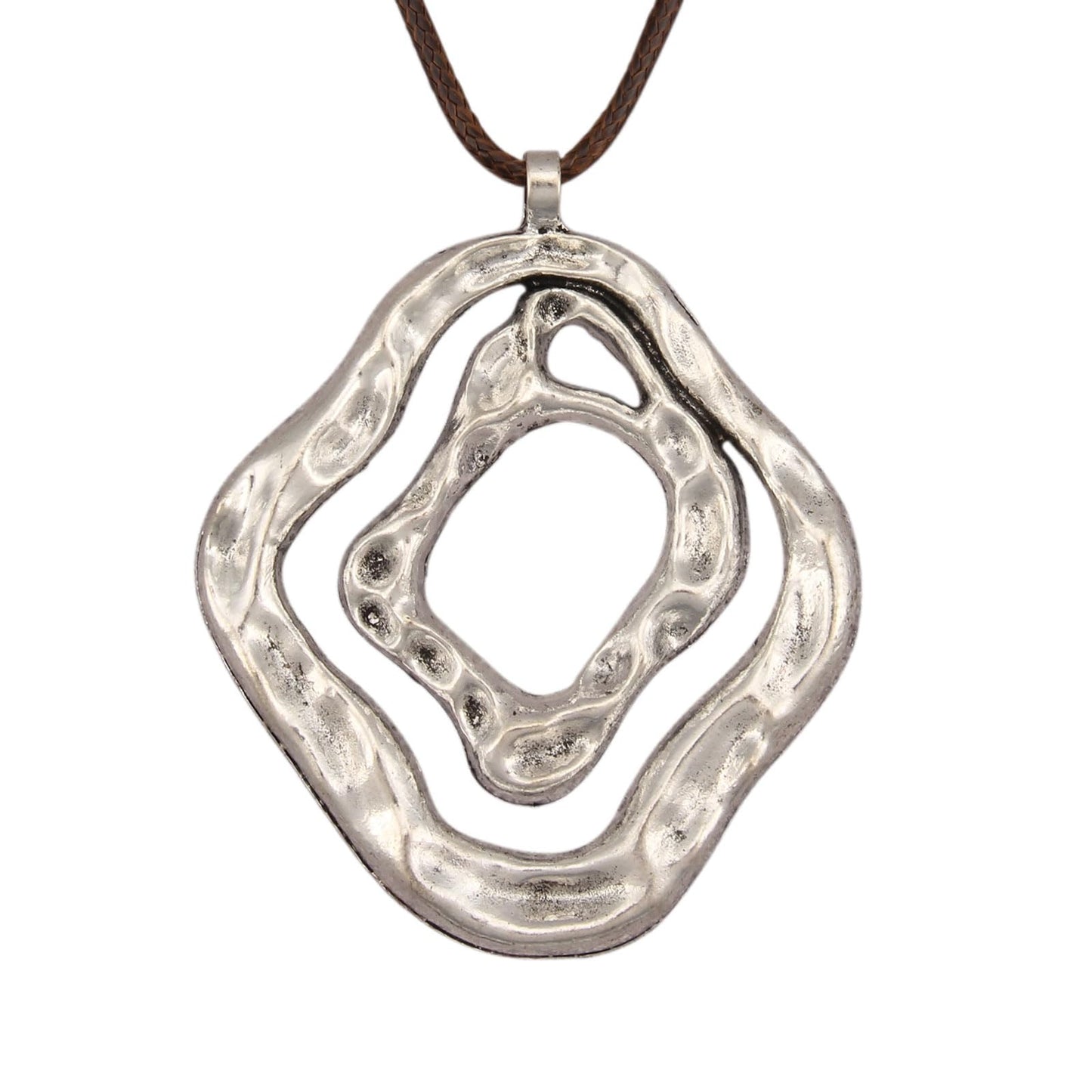 joymiao Long Boho Necklace for Women Vintage Chunky Statement Pendant Necklace with Silver Pendant Hippie Bohemian Jewelry