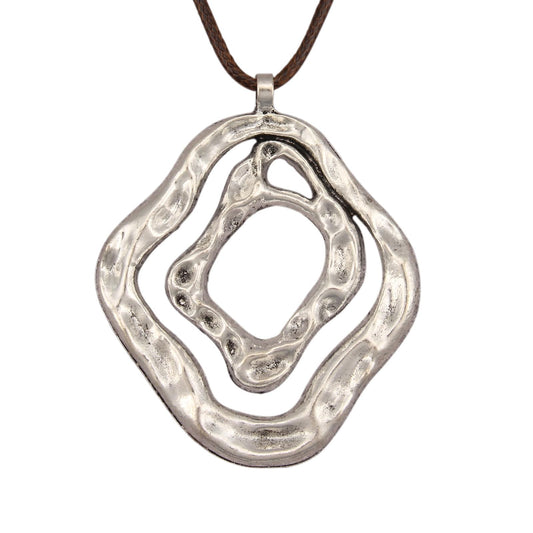 joymiao Long Boho Necklace for Women Vintage Chunky Statement Pendant Necklace with Silver Pendant Hippie Bohemian Jewelry