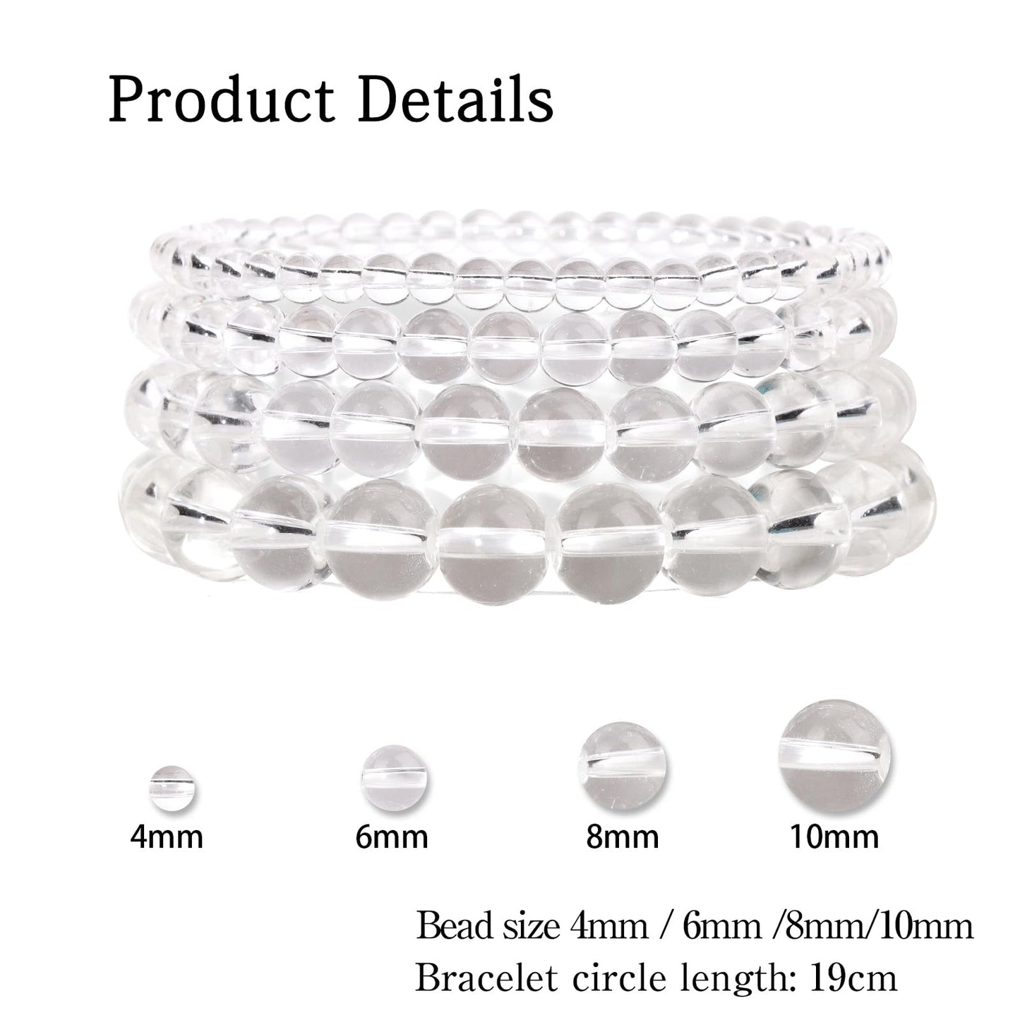 Vinswet 4pcs Beaded Bracelets for Women,Natural Healing Crystal Gemstones Bracelet,Anxiety Stress Relief Bracelet Handmade purple Jewelry Gifts for Women