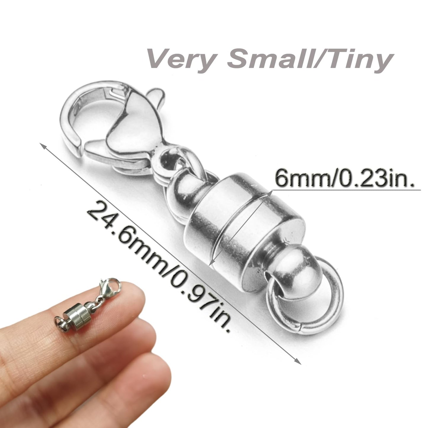 Mizeer Stainless Steel Magnetic Necklace Clasps and Closures, Magnetic Clasp Converter for Jewelry Making Supplies, Chain Extender Connector for Bracelet (4pcs | Gold & Silver)