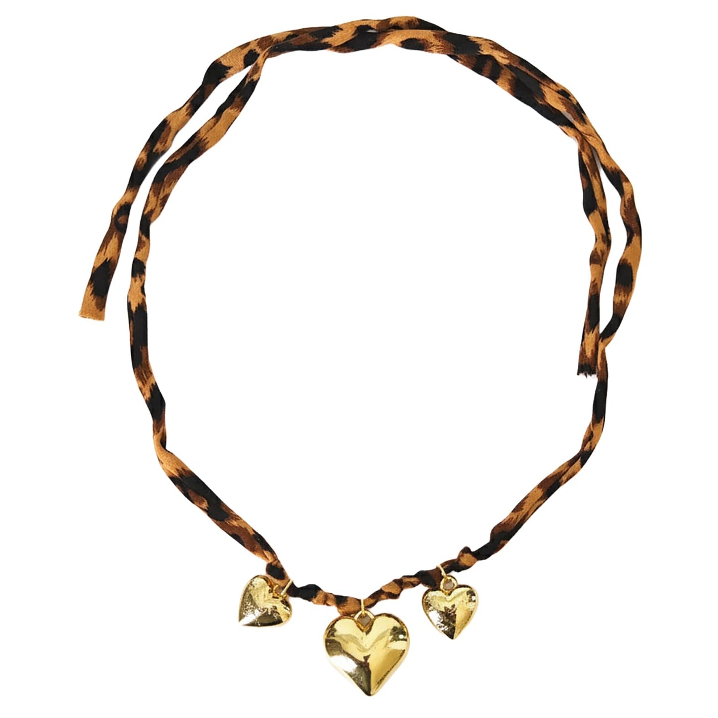 Wailike Scarf Necklace with Charm for Women Leopard Choker Necklaces Silk Tie Necklaces Scarfs Choker Necklaces Jewelry GD4