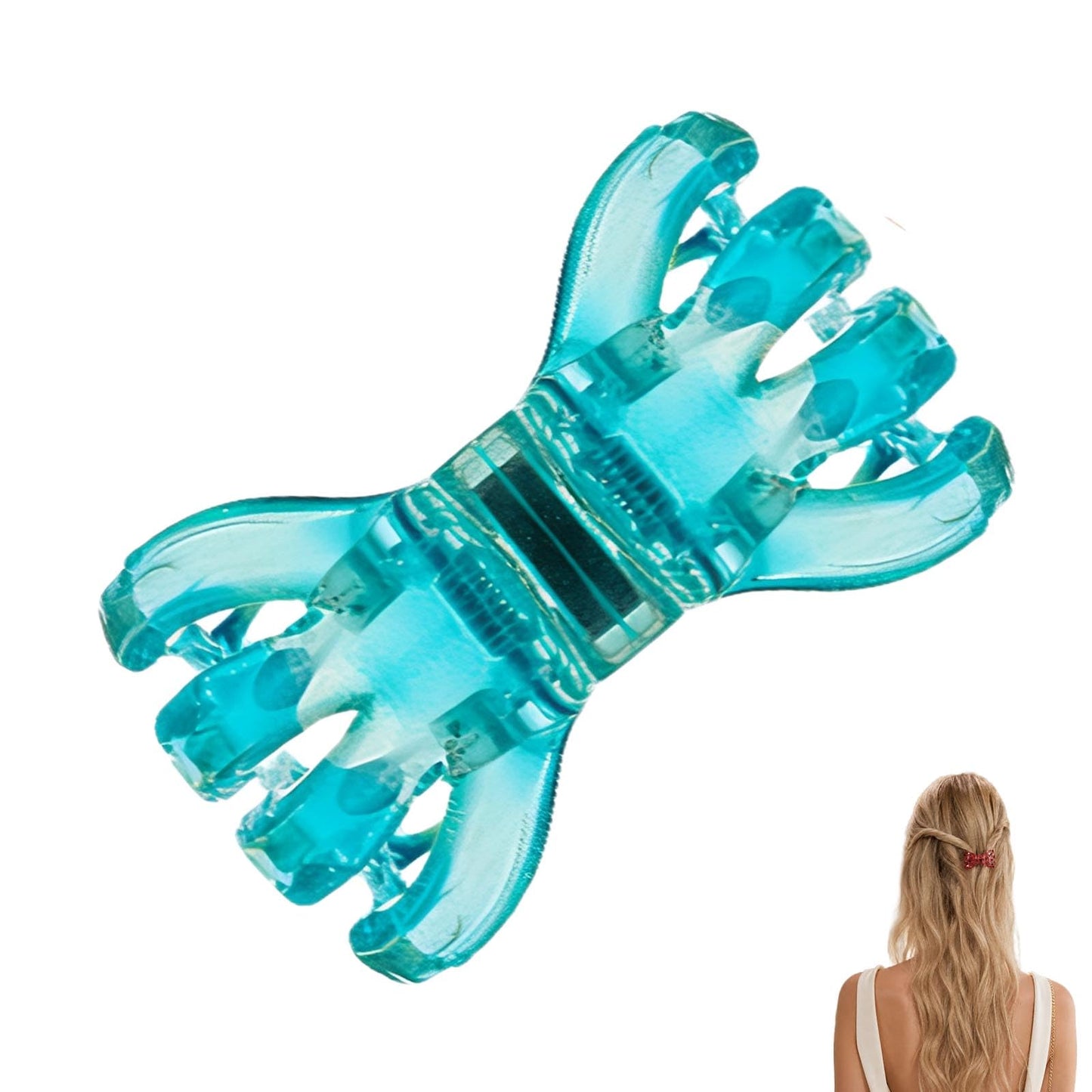 ASTRULUME 2Pcs Magnetic Hair Clips, Strong Hold No-Slip Styling Clips for Layered Styles, Half-Updos and Braids, Seamless 2-in-1 Clavicle Design, Multiple Colors(Blue)
