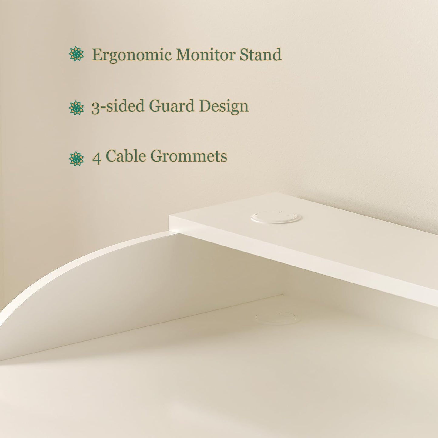 OSCHF Long Desk with Monitor Stand - 71" Double Long Computer Table for 2-Person Workstation, Large Writing Study Work Desk for Home and Office, White