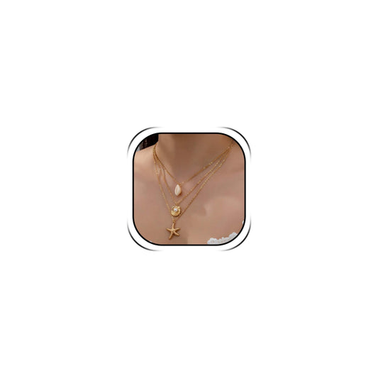 Pearl Necklace for Women, Gold Pearl Jewelry, Beach Vacation Accessories, Summer Resort Jewelry, Simple Color Match