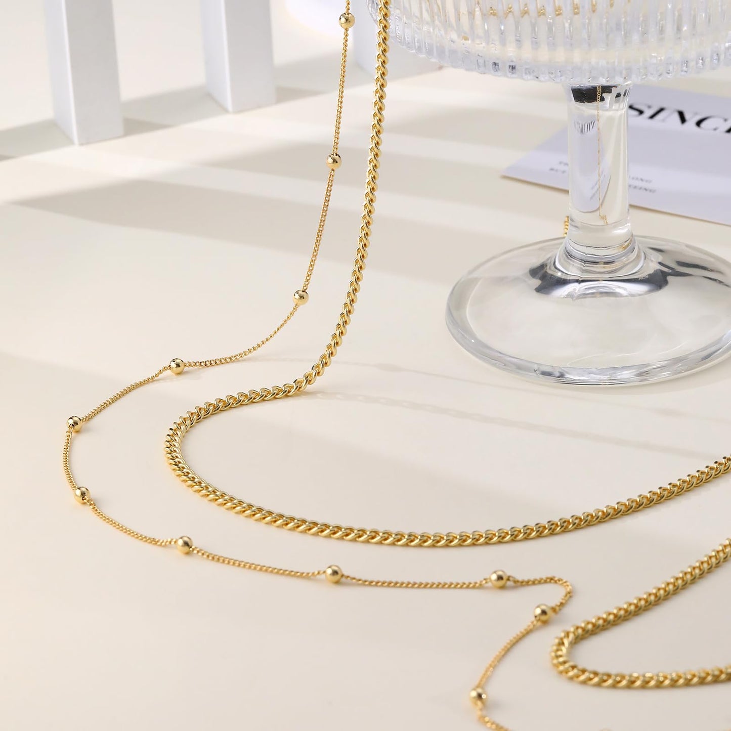 CAROVO Belly Waist Chain for Women 14K Gold Plated Layered Body Chains Boho Cuban Bead Belly Chain Sexy Bikini Body Jewelry for Women Adjustable