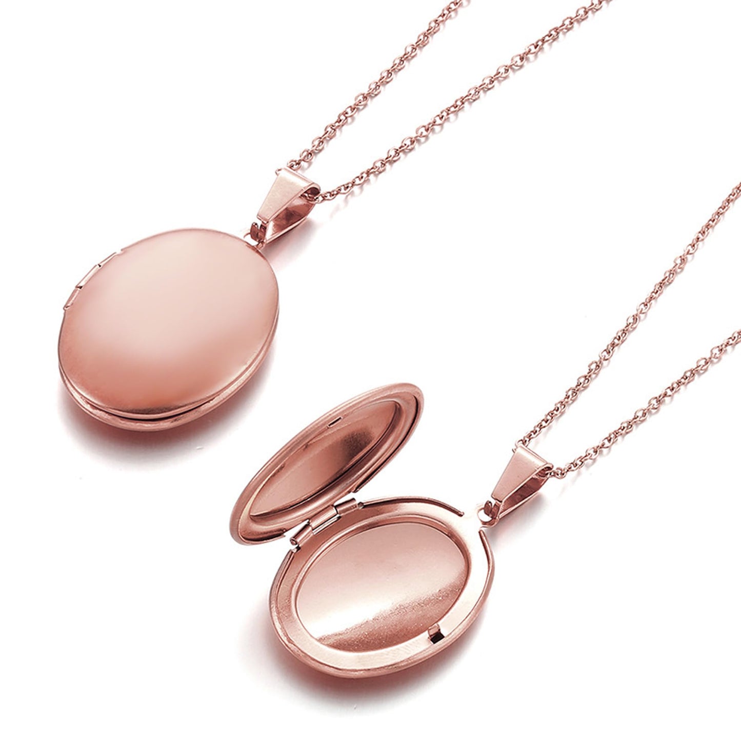 PHOCKSIN Rose Gold Oval Locket Necklace For Women Locket Necklace that Hold Pictures For Girlfriend Best Gifts for Birthday Mothers Day