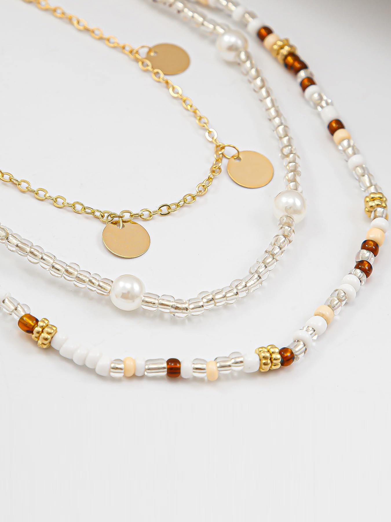 Longita 3pcs Belly Chain Waist Chain for Women Gold Waist Jewelry for Women Gold Pearl Belly Chains Brown Beaded Summer Stomach Jewelry Sexy Body Chains no Tarnish Waterproof