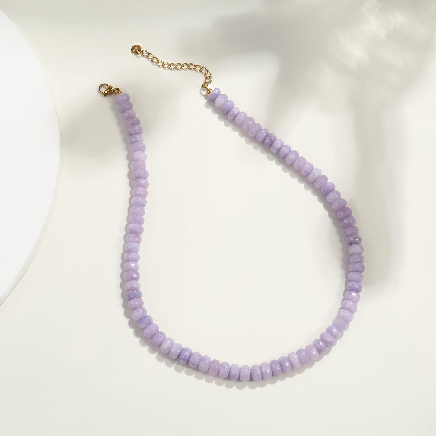 Badu Purple Gemstone Beaded Necklace for Women Natural Stone Bead Beach Choker Necklace Fashion Trendy Jewelry Gifts