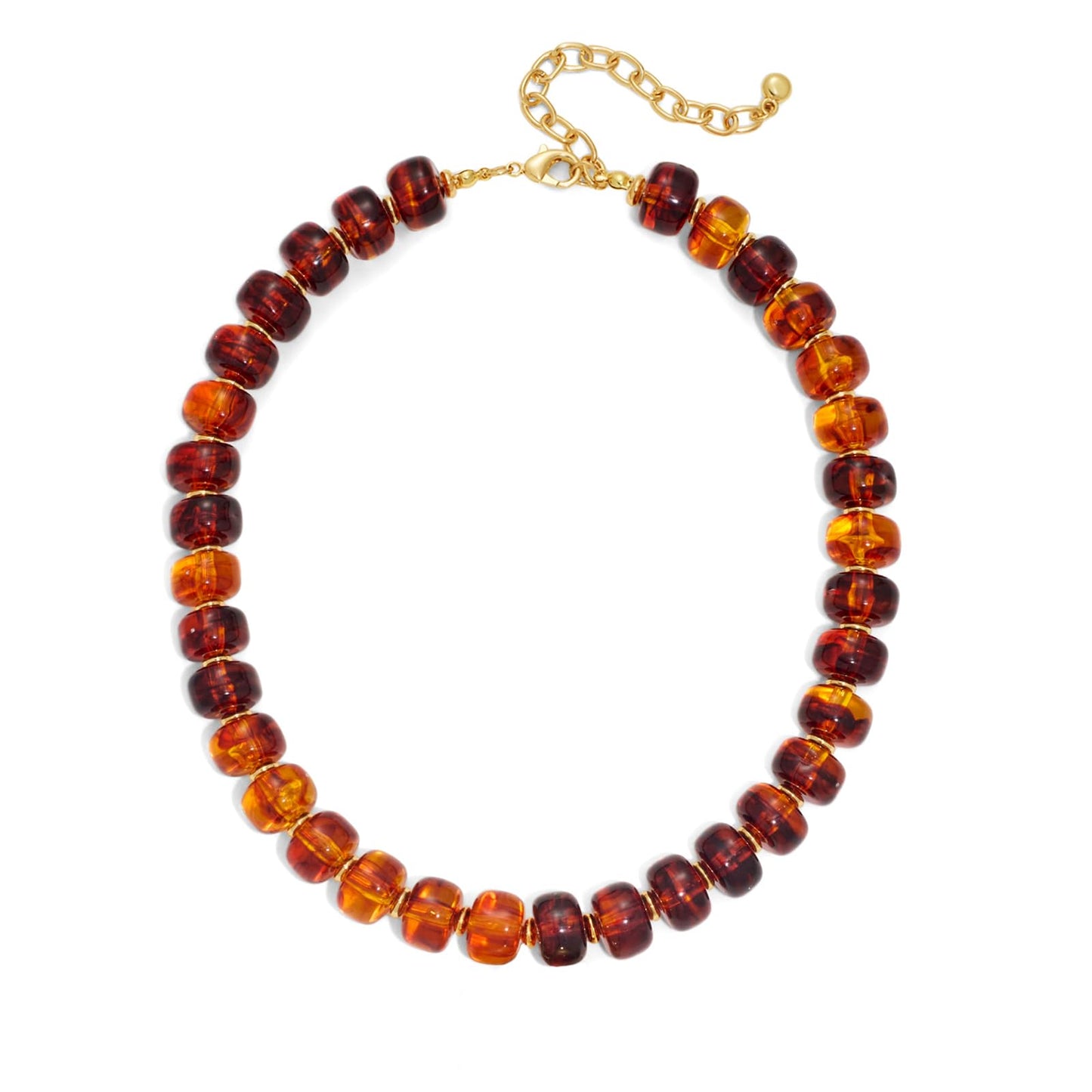 HolidayQbee Beaded Necklace for Women Boho Bead Chunky Necklace Big Bead Necklace Fashion Trendy Summer Amber Resin Beaded Necklaces Jewelry Gifts