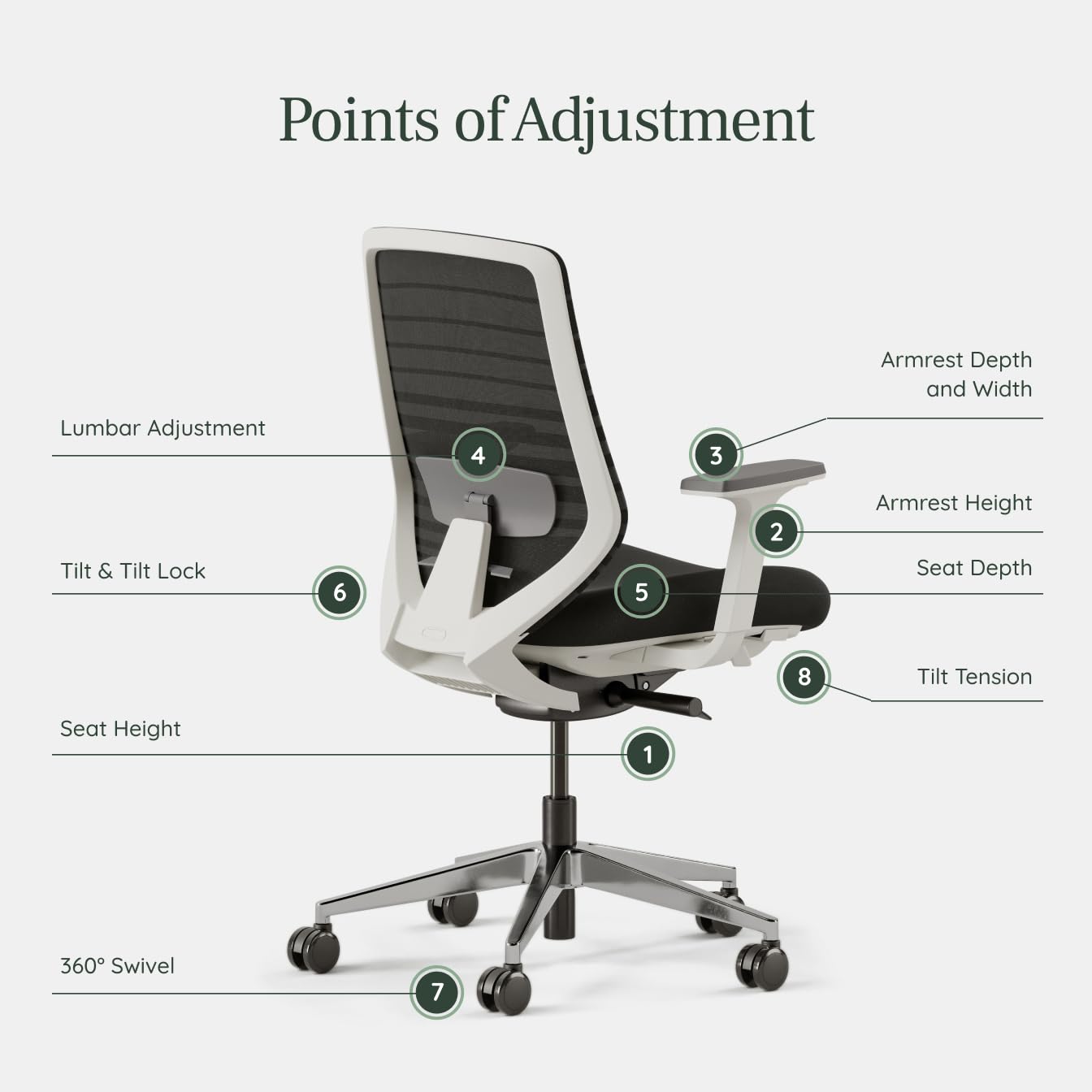 Branch Ergonomic Chair - A Versatile Desk Chair with Adjustable Lumbar Support, Breathable Mesh Backrest, and Smooth Wheels - Experience Optimal Comfort and Support - Black