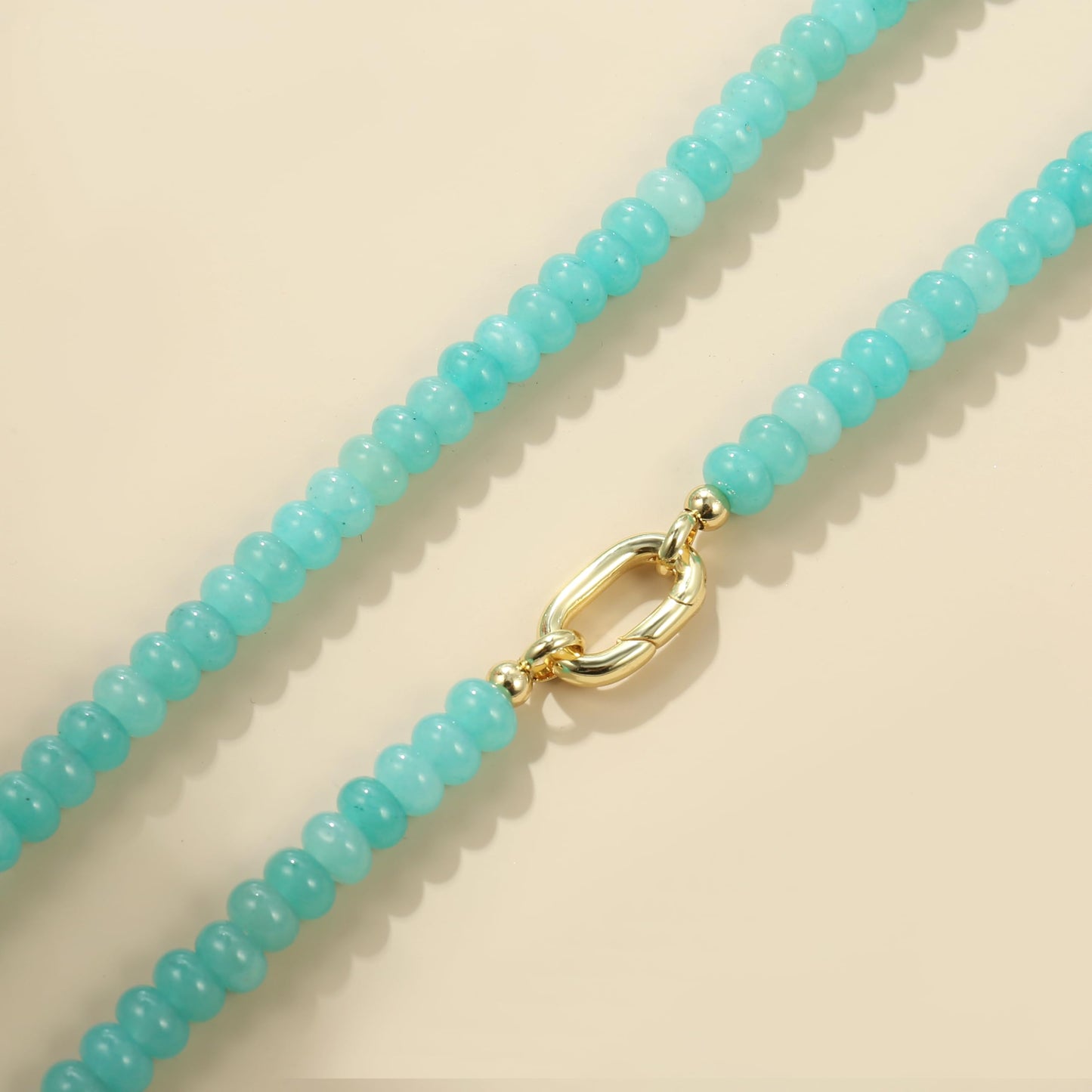 CONRAN KREMIX Teal Stone Beaded Necklace for Women,Natural Stone Bead Choker Necklaces Boho Summer Beach Necklace Gemstone Jewelry Gift for Women