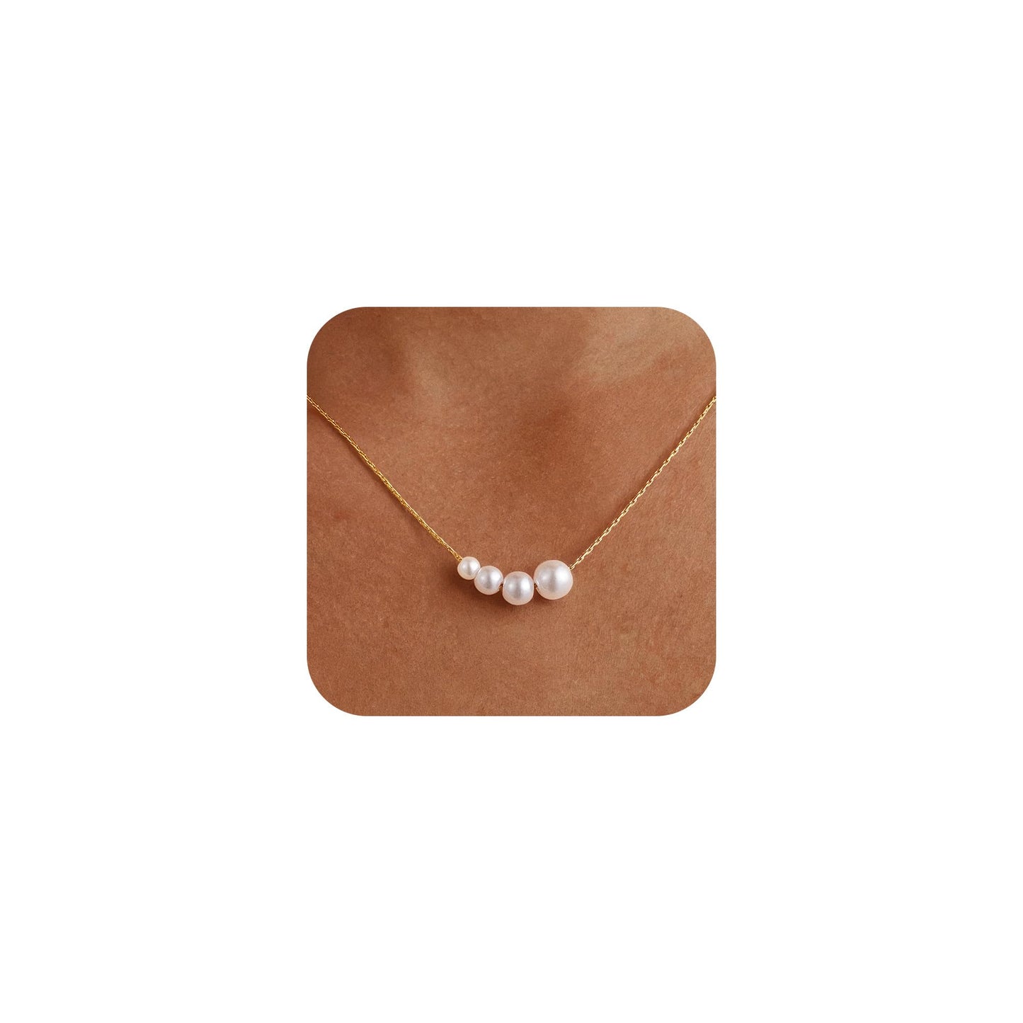 Rcidan Pearl Necklaces,Silver Daisy Birthday Gifts 4 Pearls White Necklace as Prom Bridesmaid Jewelry gifts,Daisy Pearls Choker for Women's Pearl Strand Necklaces as Silver and Gold Choker for Teens