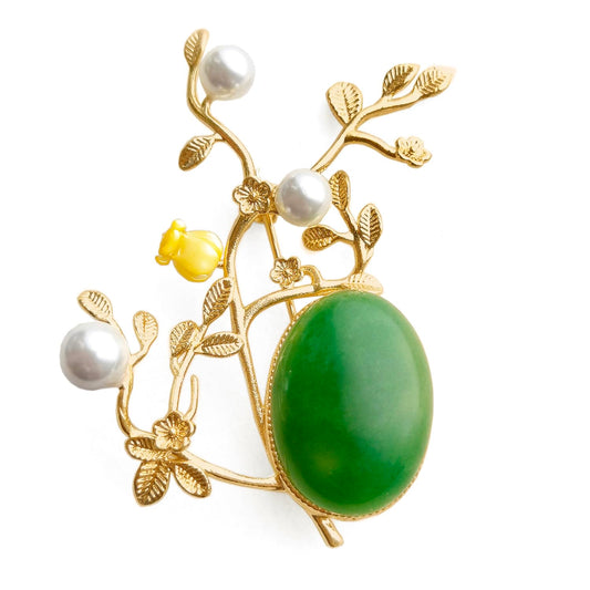 CCijiNG New Year Brooches for Women with Crystal, Flower, Rhinestone Brooches Pins Elegant Jewelry Blossom Fashionable Gifts Ladies Bouquet Brooches Pin for Birthday, Party, New Year, Copper, pearl