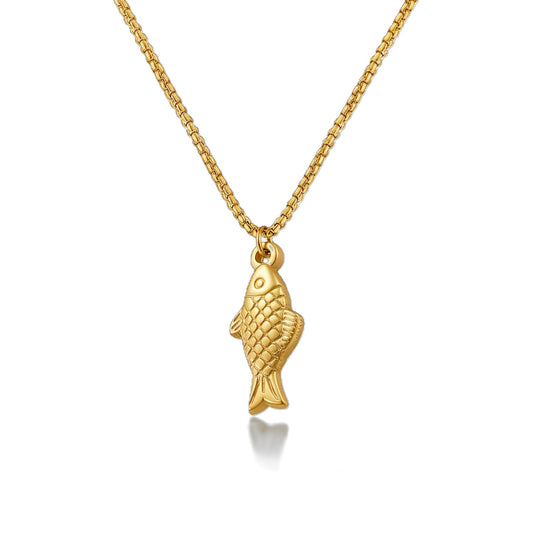 SHINYY Fish Necklaces for Women | 18K Gold Plated Summer Beach Pendant l Charm Ocean Jewelry for Her (Style 3)
