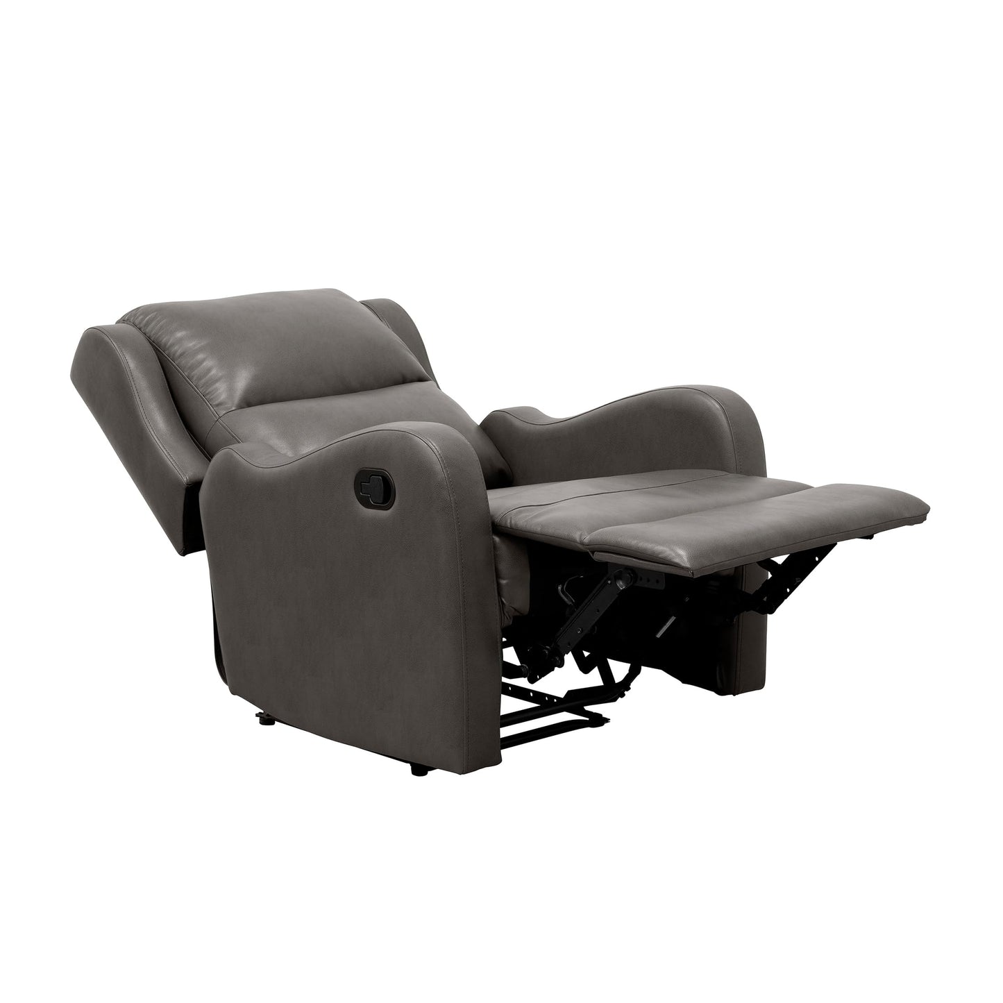 Lexicon Manual Recliner Chair, Reclining Sofa Chair, Home Theater Seating, Wall Hugger, Manual Recliner for Living Room/Office/Apartment, Easy Assembly, Gray Faux Leather